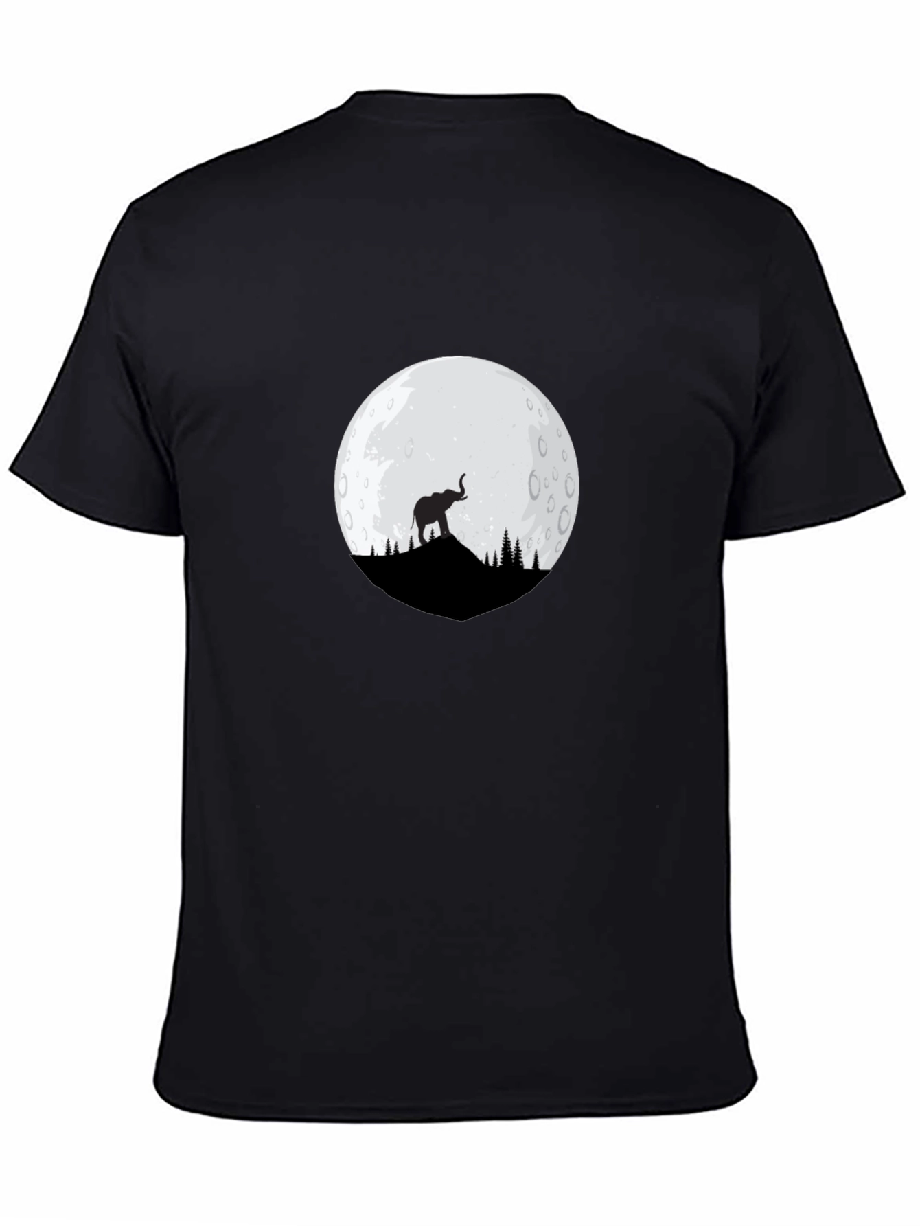 Elephant Moon Graphic T-Shirt - Black