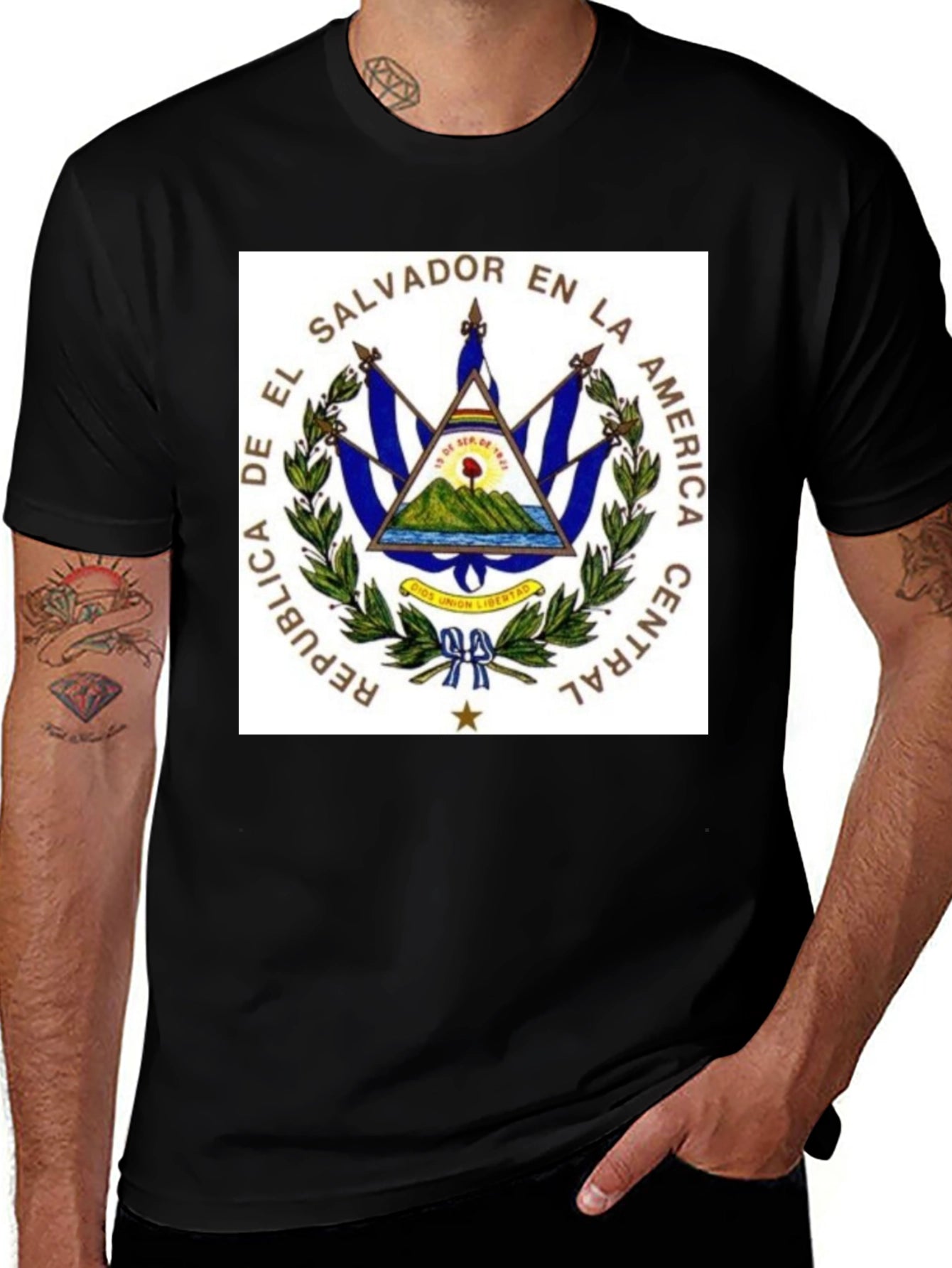 El Salvador Flag Graphic T-Shirt