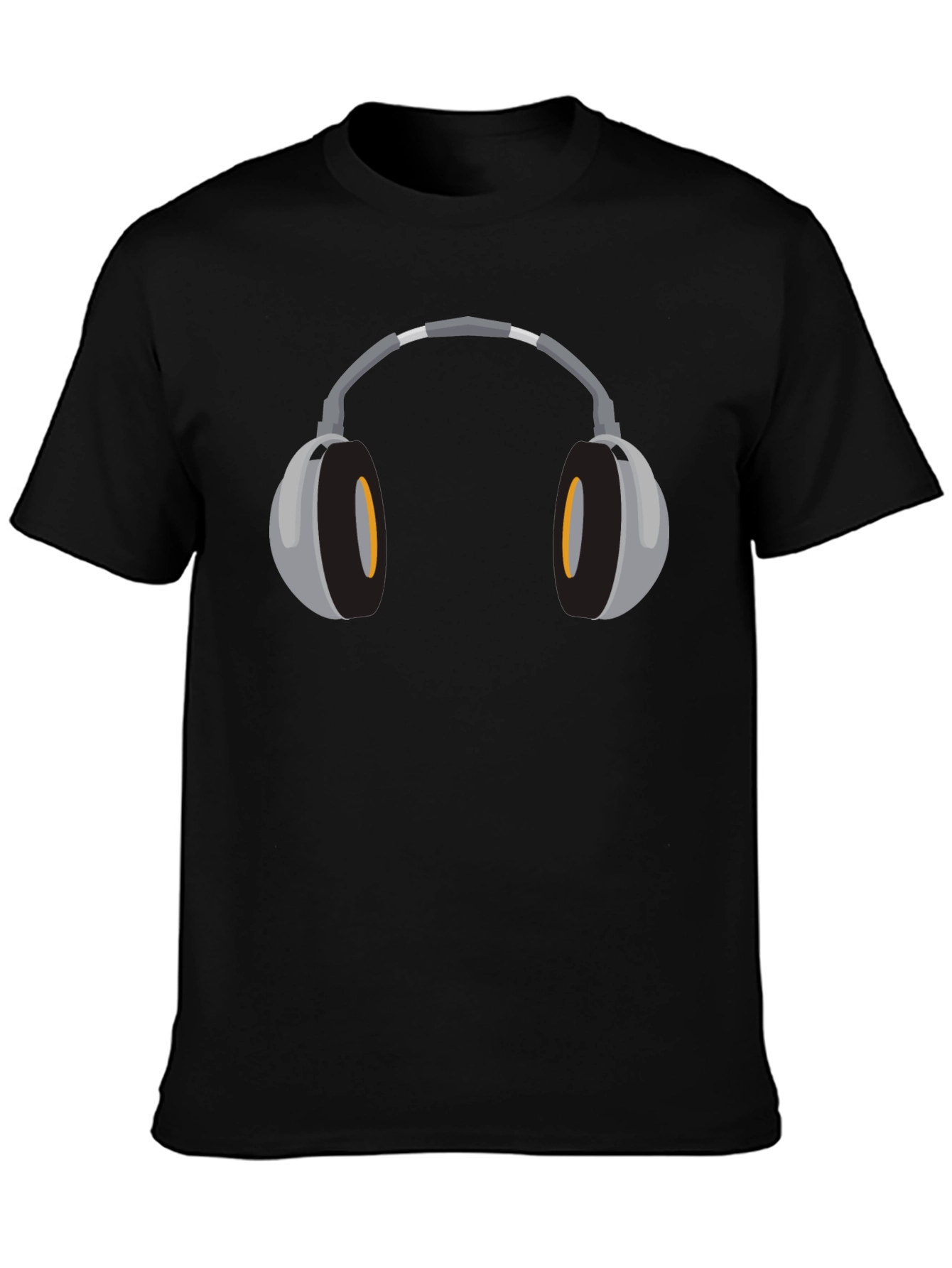 Headphone Graphic Tee - Stylish Black T-Shirt