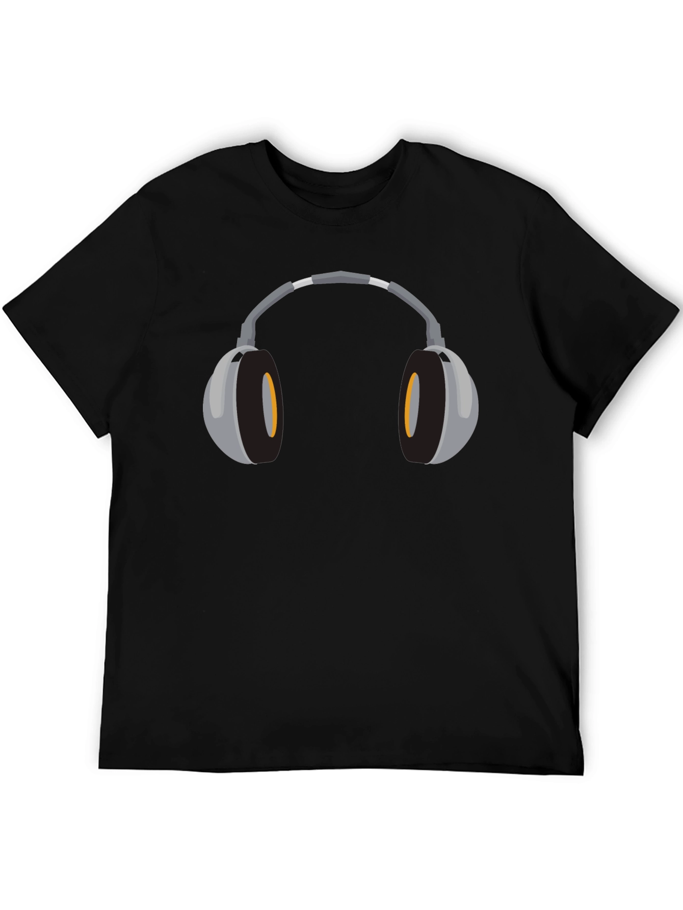Headphone Graphic Tee - Stylish Black T-Shirt