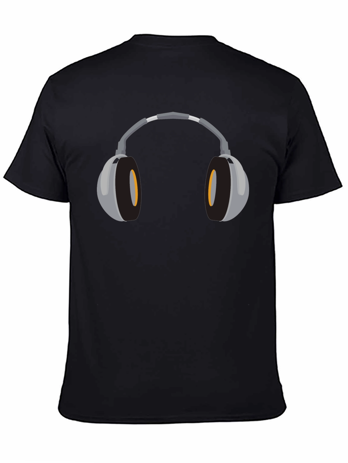 Headphone Graphic Tee - Stylish Black T-Shirt
