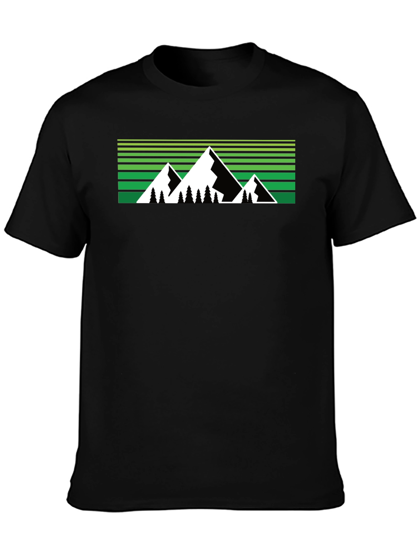 Mountain Graphic Tee - Black Crew Neck