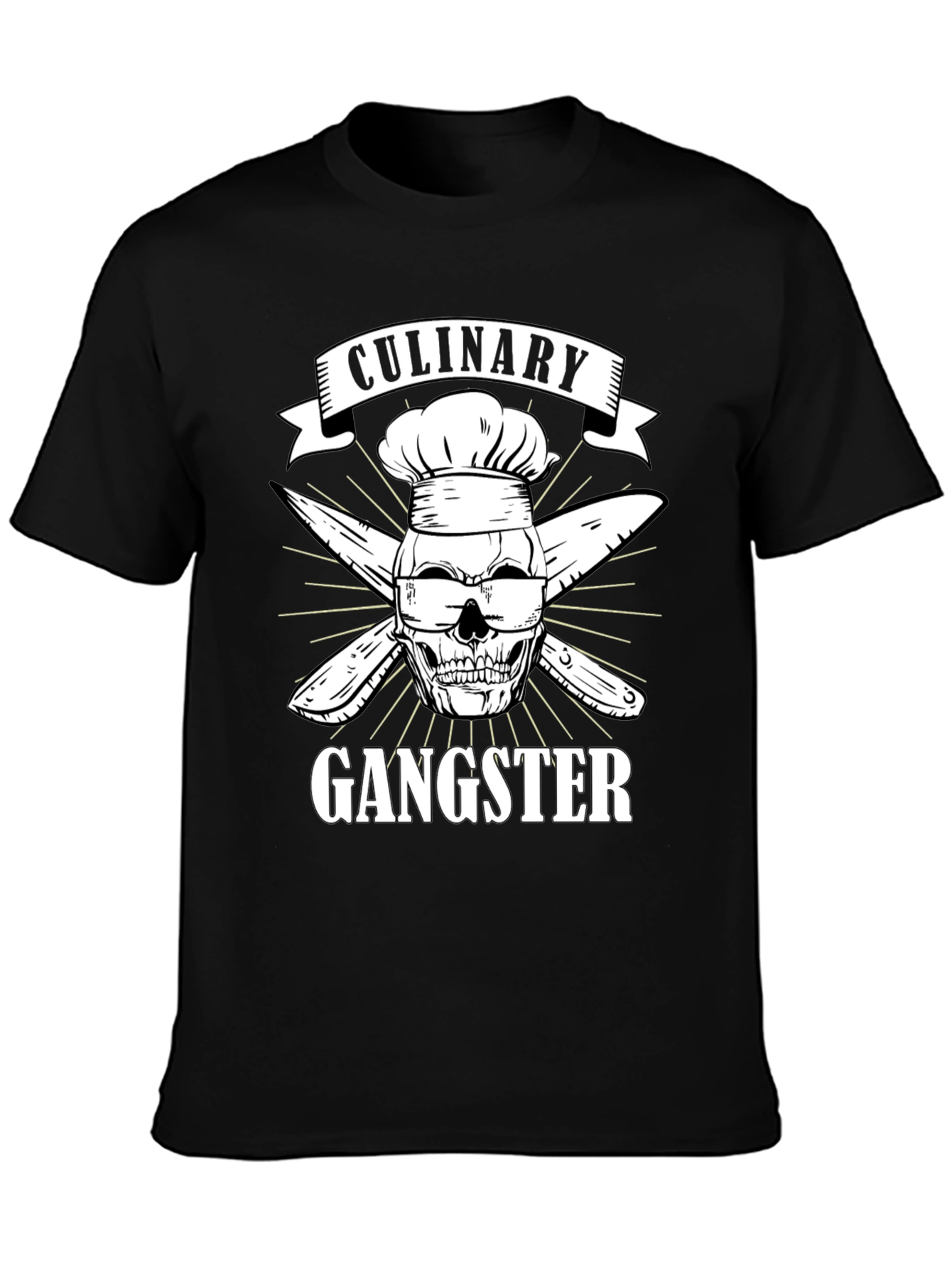 Culinary Gangster T-Shirt Funny Chef Skull Tee