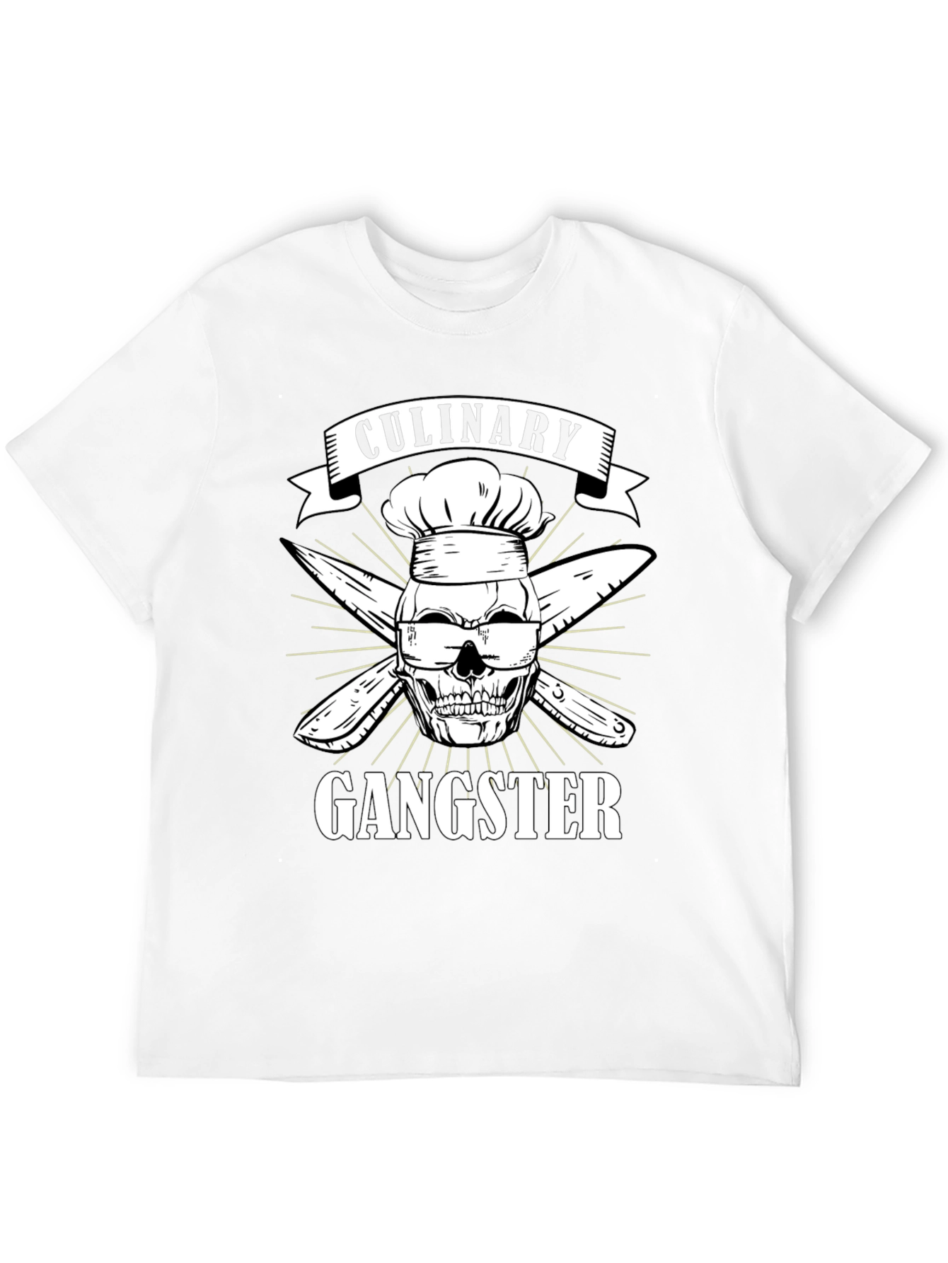 Culinary Gangster T-Shirt Funny Chef Skull Tee