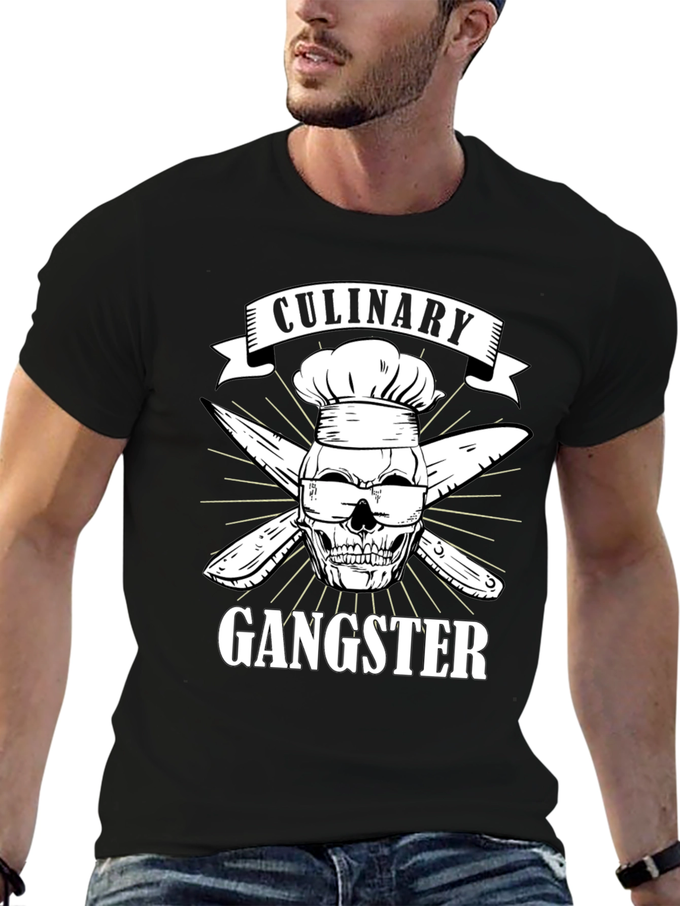 Culinary Gangster T-Shirt Funny Chef Skull Tee