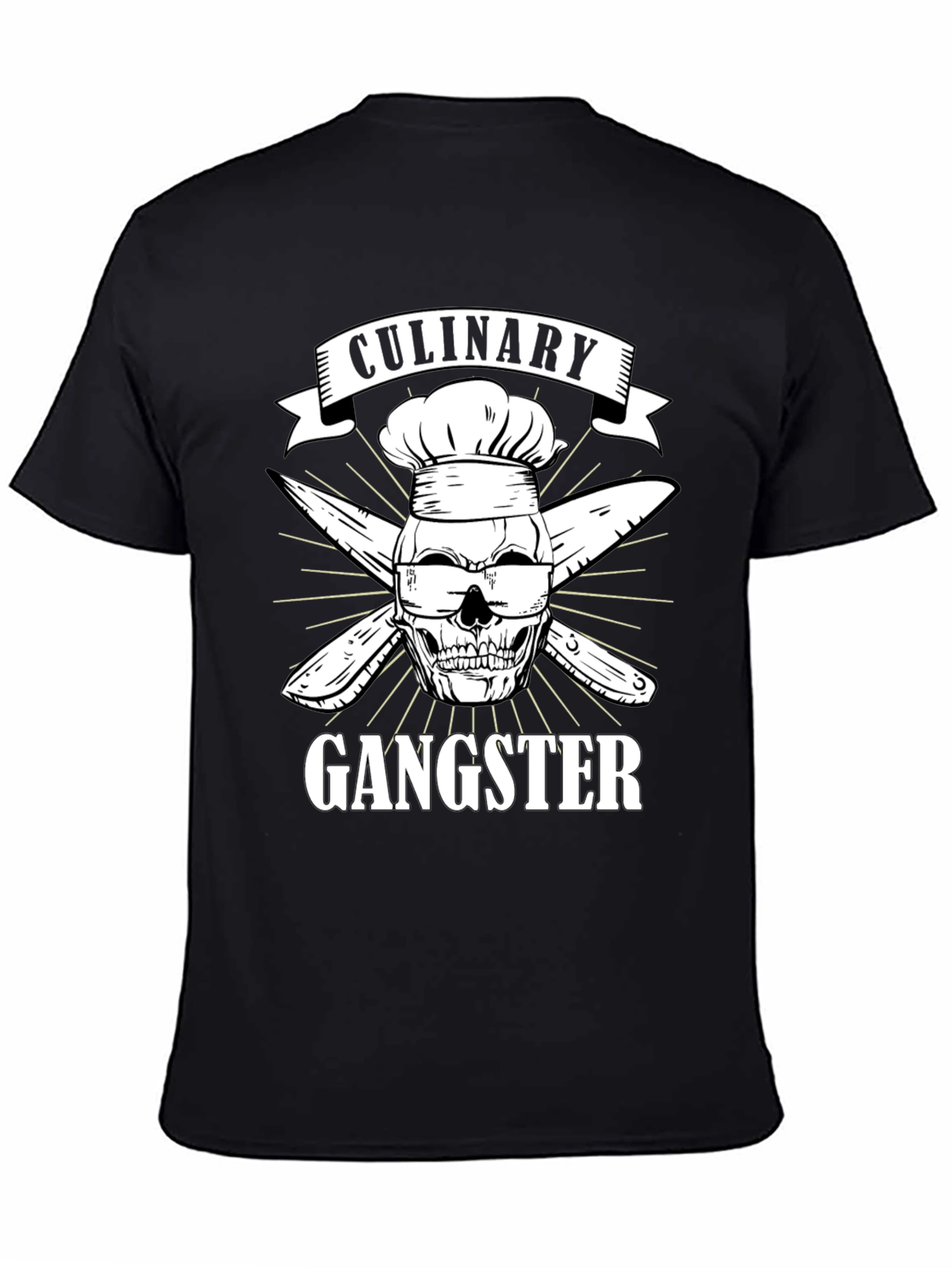 Culinary Gangster T-Shirt Funny Chef Skull Tee
