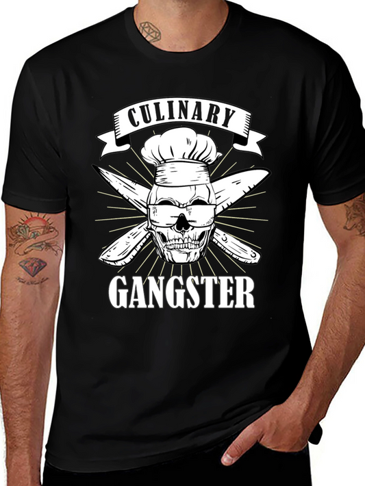 Culinary Gangster T-Shirt Funny Chef Skull Tee