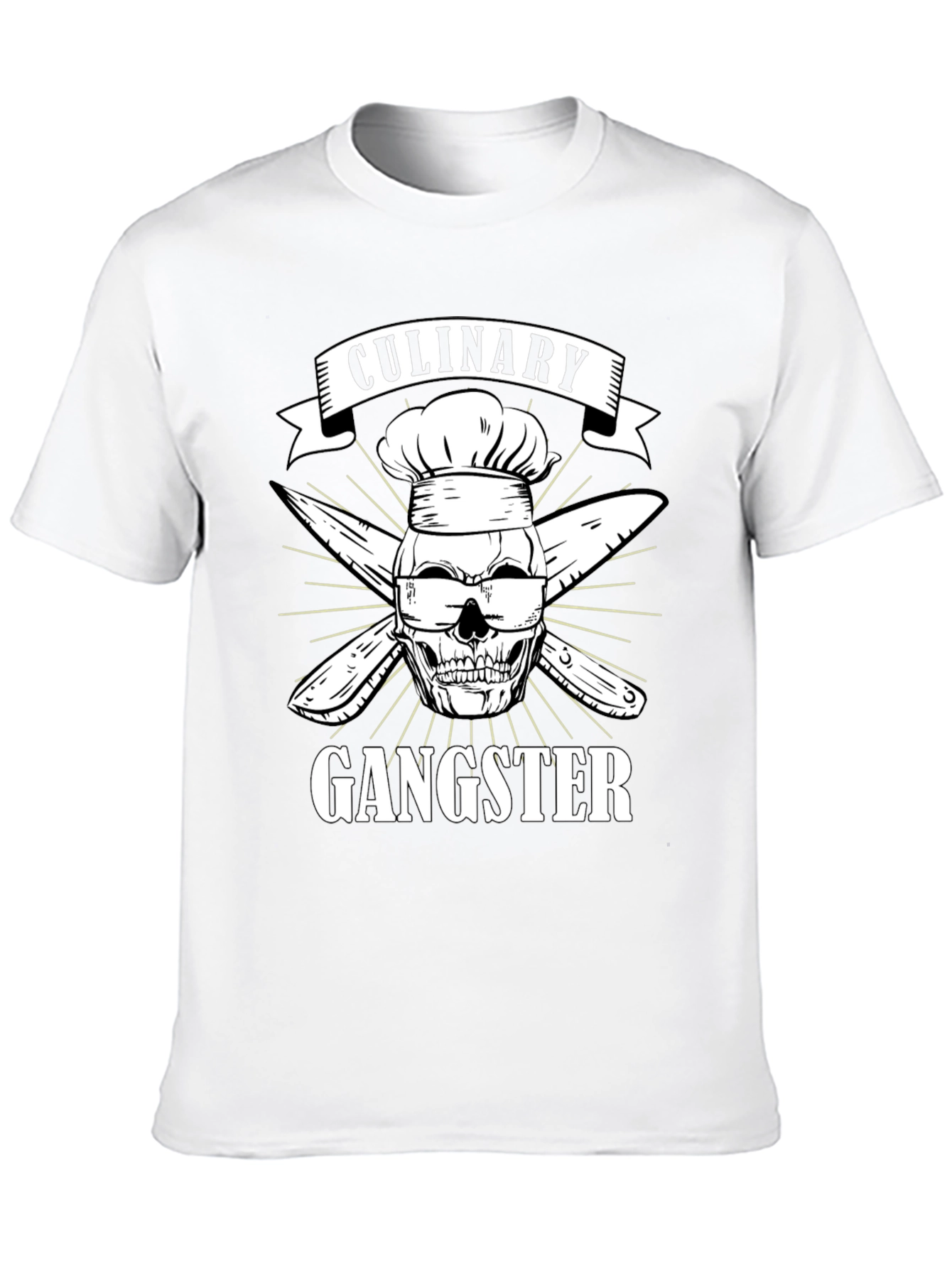 Culinary Gangster T-Shirt Funny Chef Skull Tee