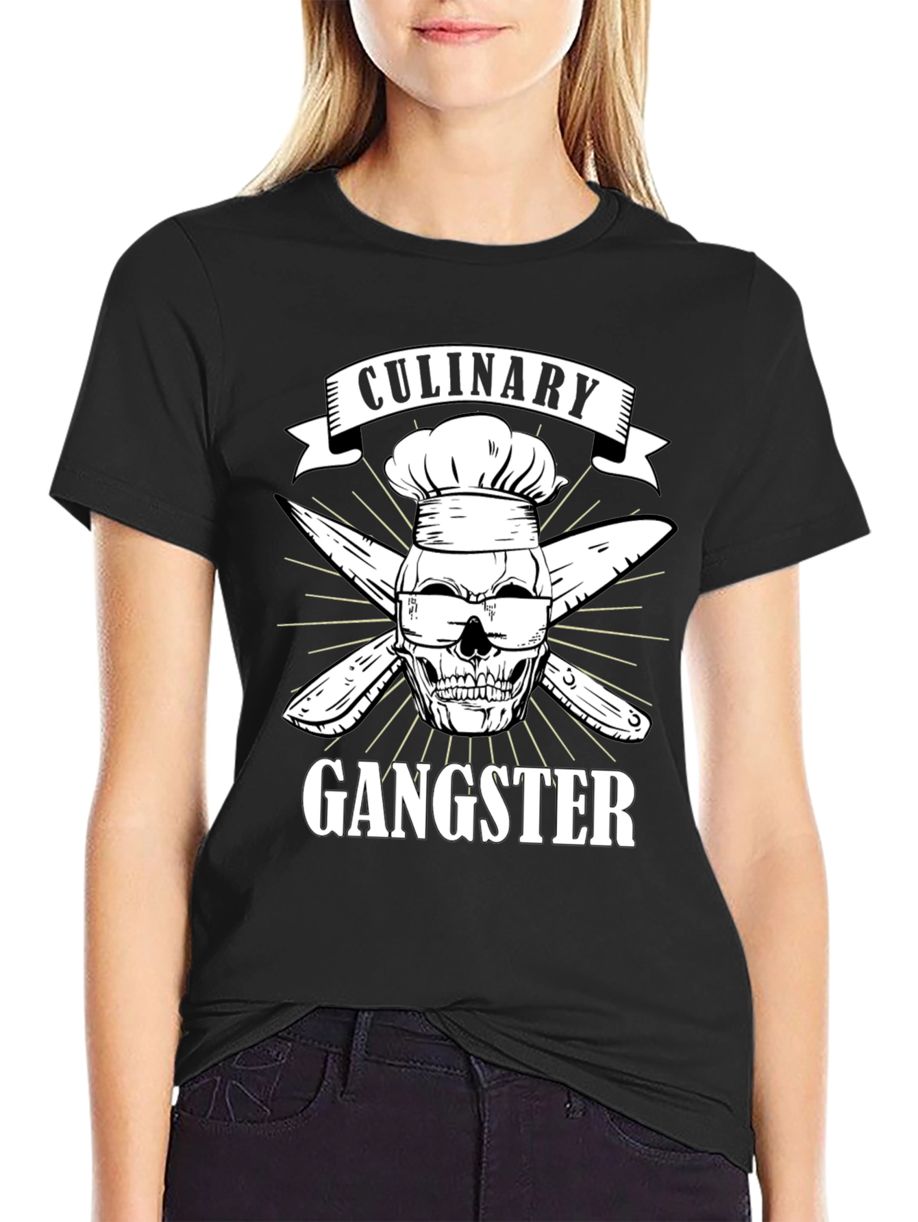 Culinary Gangster T-Shirt Funny Chef Skull Tee