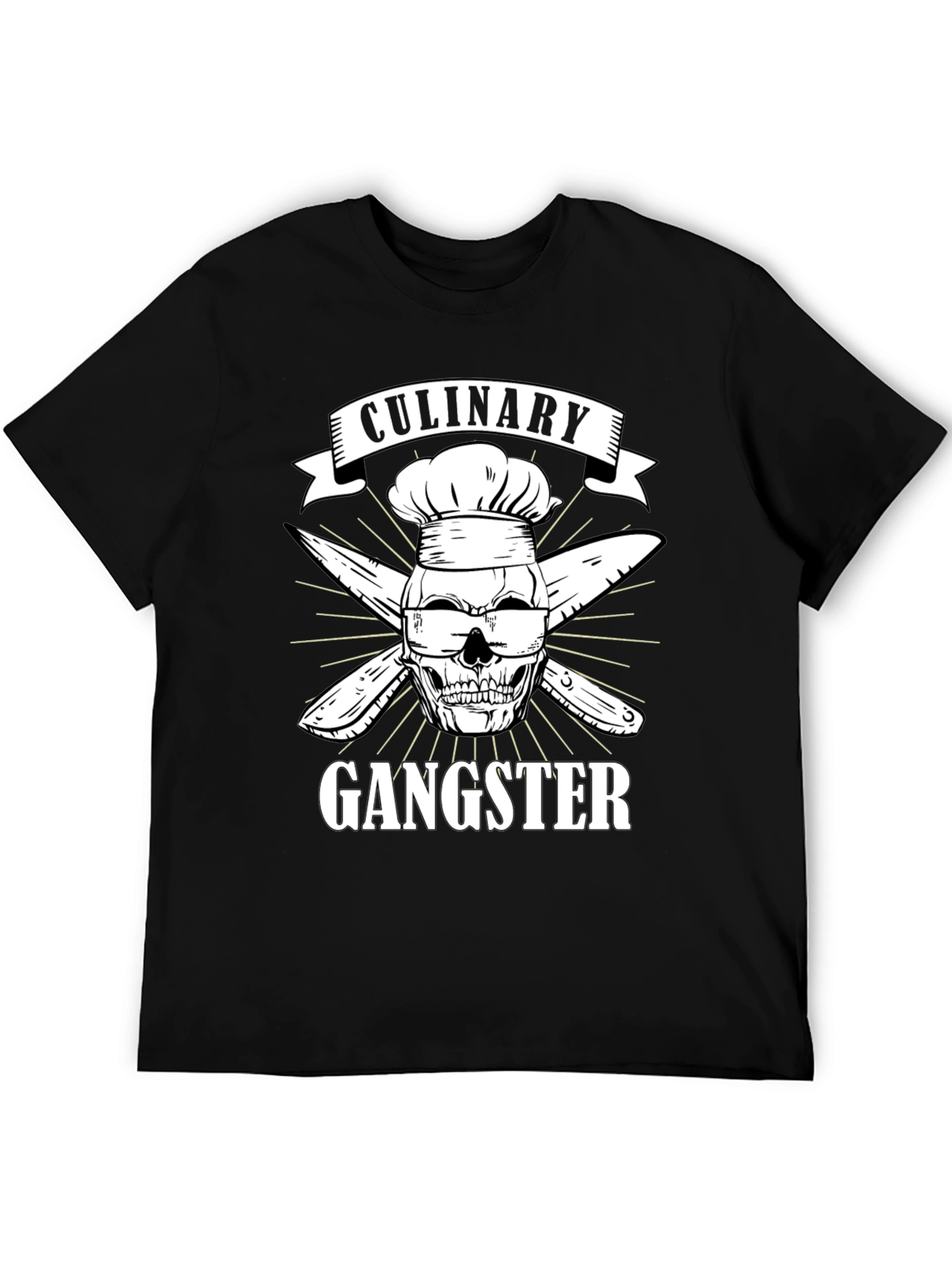 Culinary Gangster T-Shirt Funny Chef Skull Tee