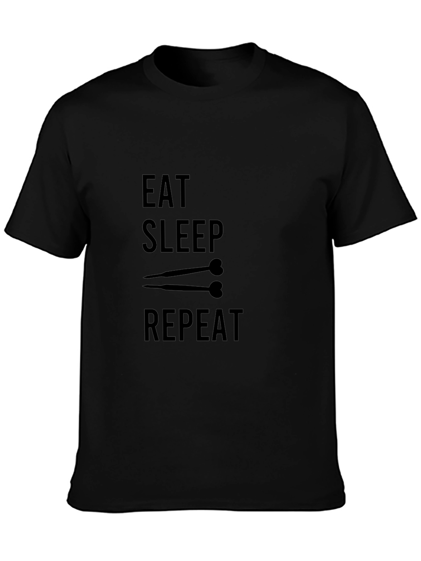 Eat Sleep Darts Repeat Black T-Shirt