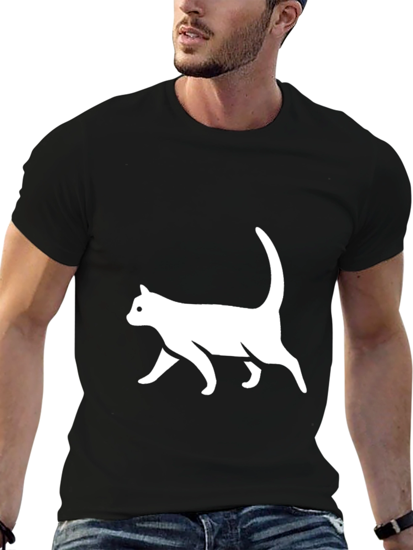 Cool Cat Graphic Tee - Black T-Shirt