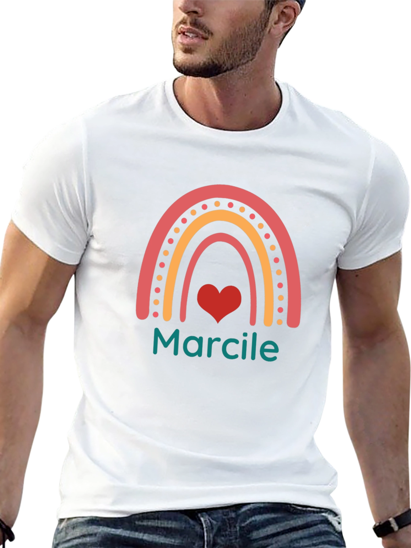 Rainbow Marcile Personalized Black T-Shirt