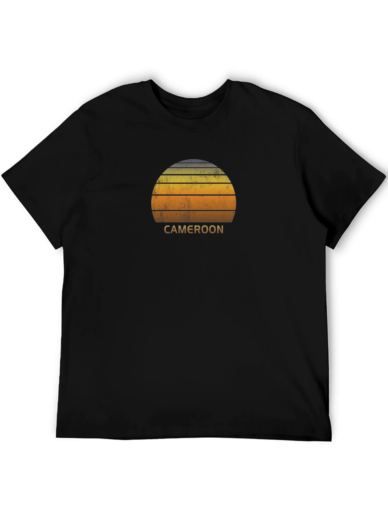 Cameroon Sunset Graphic Tee - Black Cotton T-Shirt