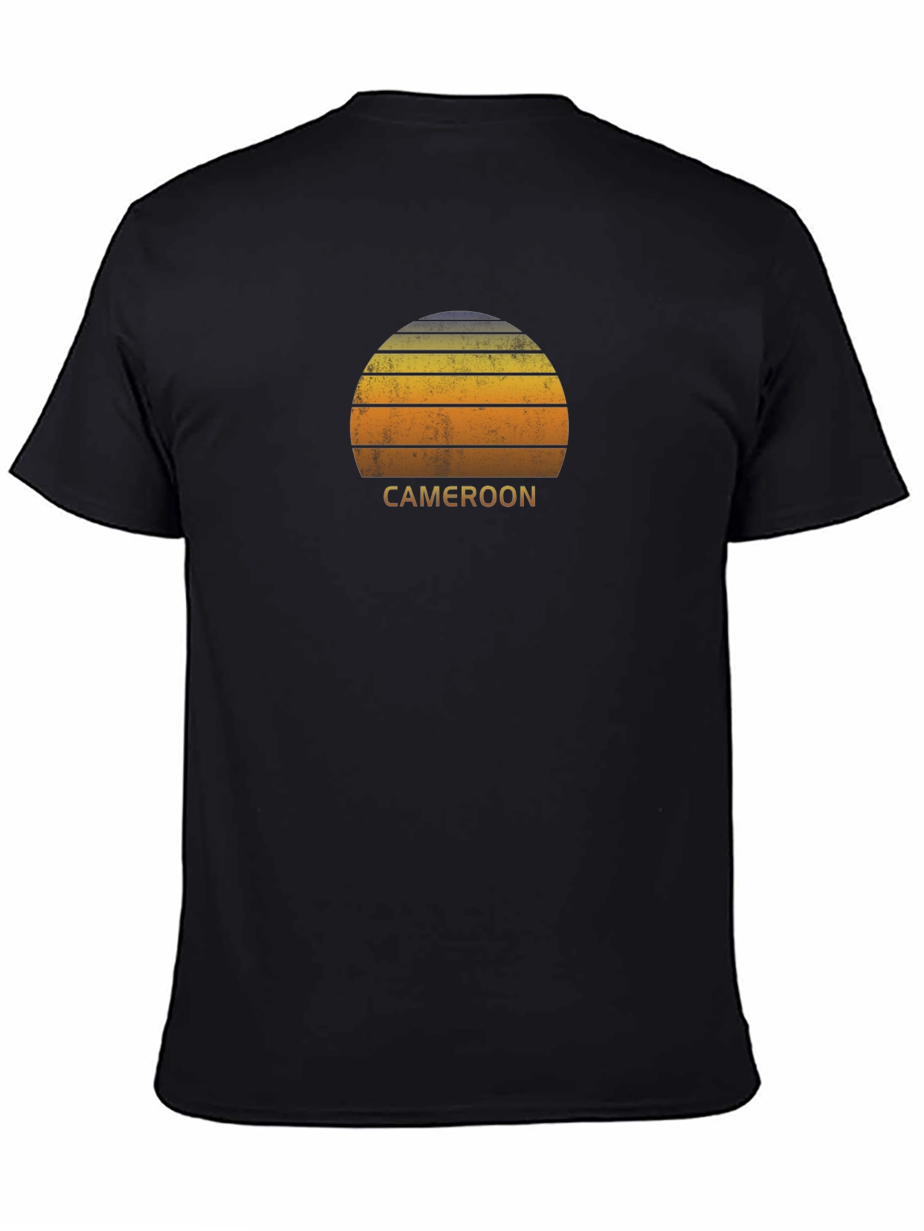 Cameroon Sunset Graphic Tee - Black Cotton T-Shirt