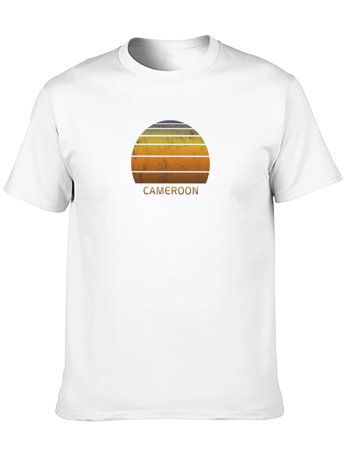 Cameroon Sunset Graphic Tee - Black Cotton T-Shirt