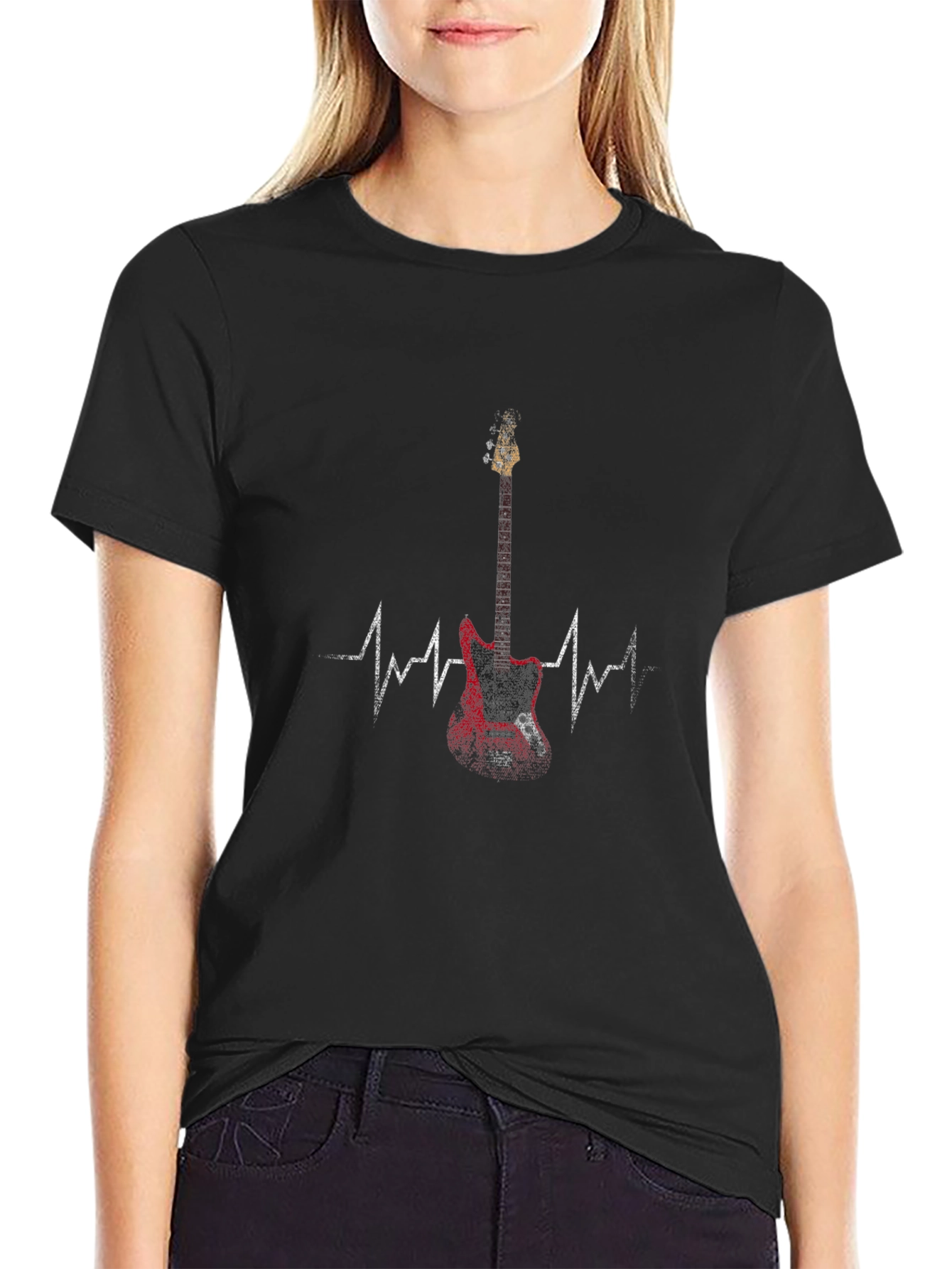 Guitar Heartbeat Graphic Tee - Rock Music T-Shirt