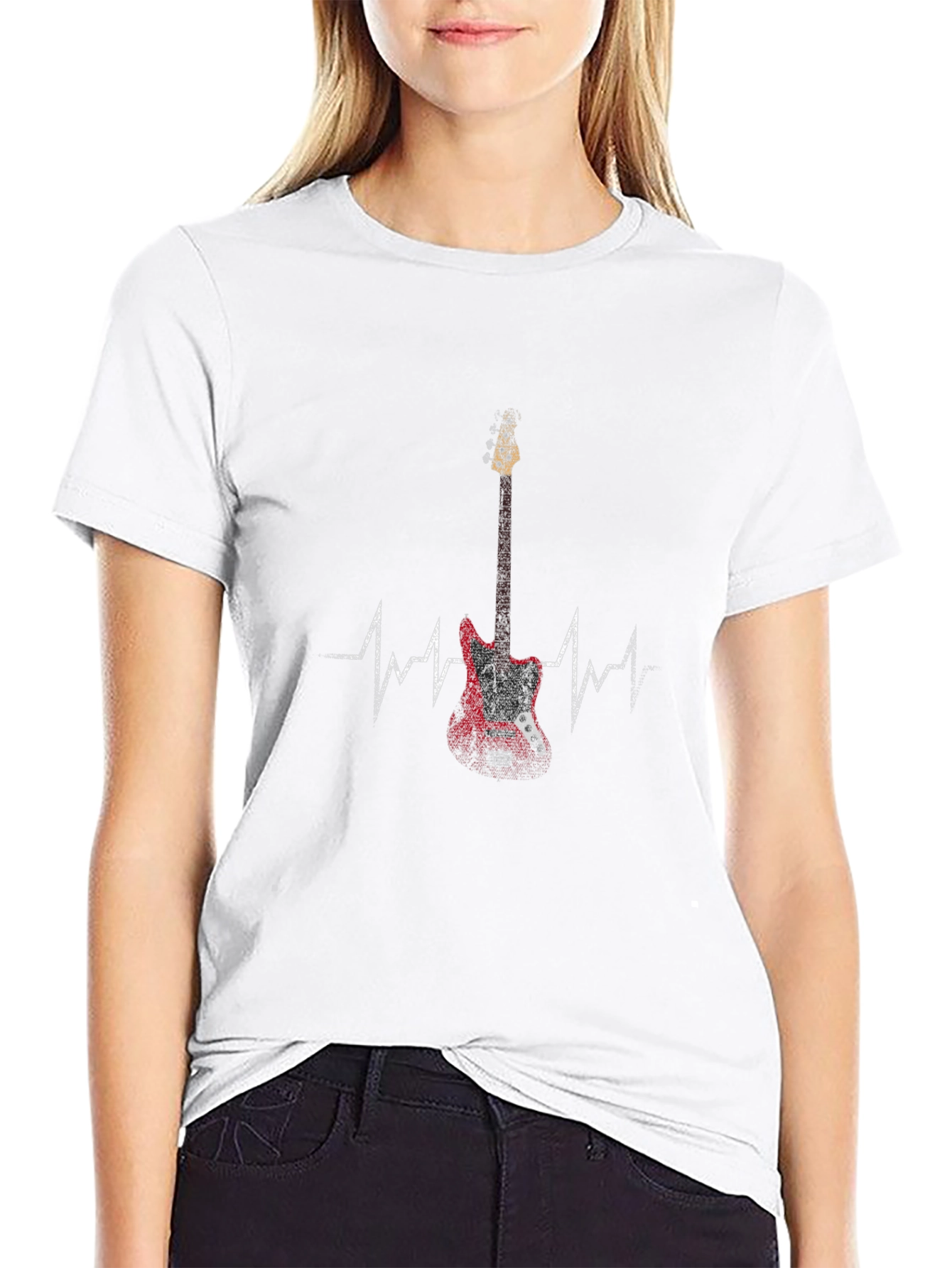 Guitar Heartbeat Graphic Tee - Rock Music T-Shirt