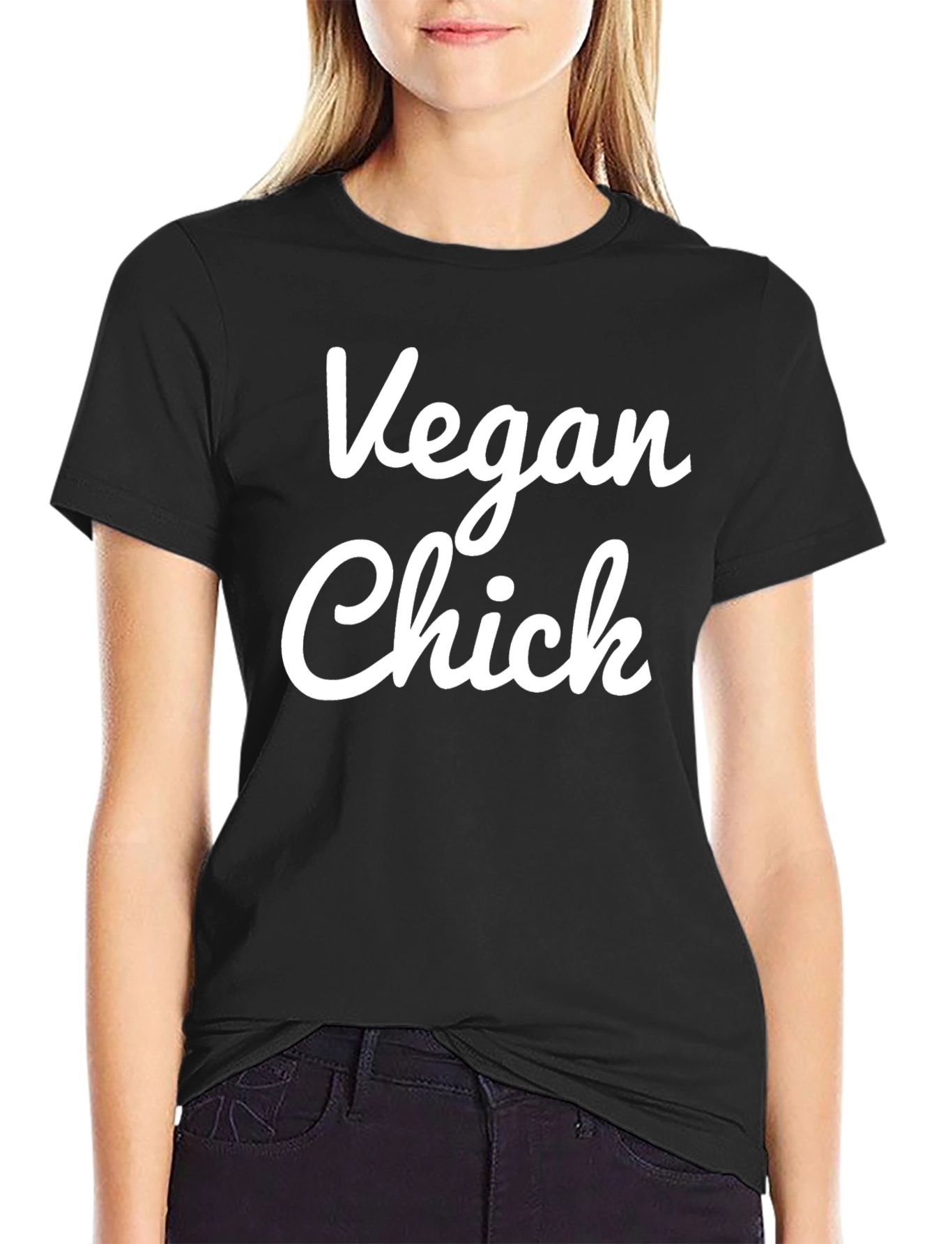 Vegan Chick Graphic Tee - Black T-Shirt