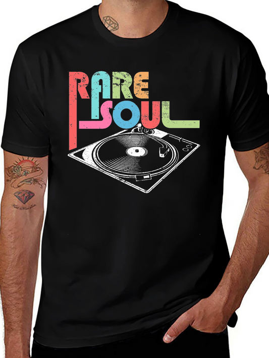 Rare Soul Turntable Graphic Tee - Retro Music Lover Shirt