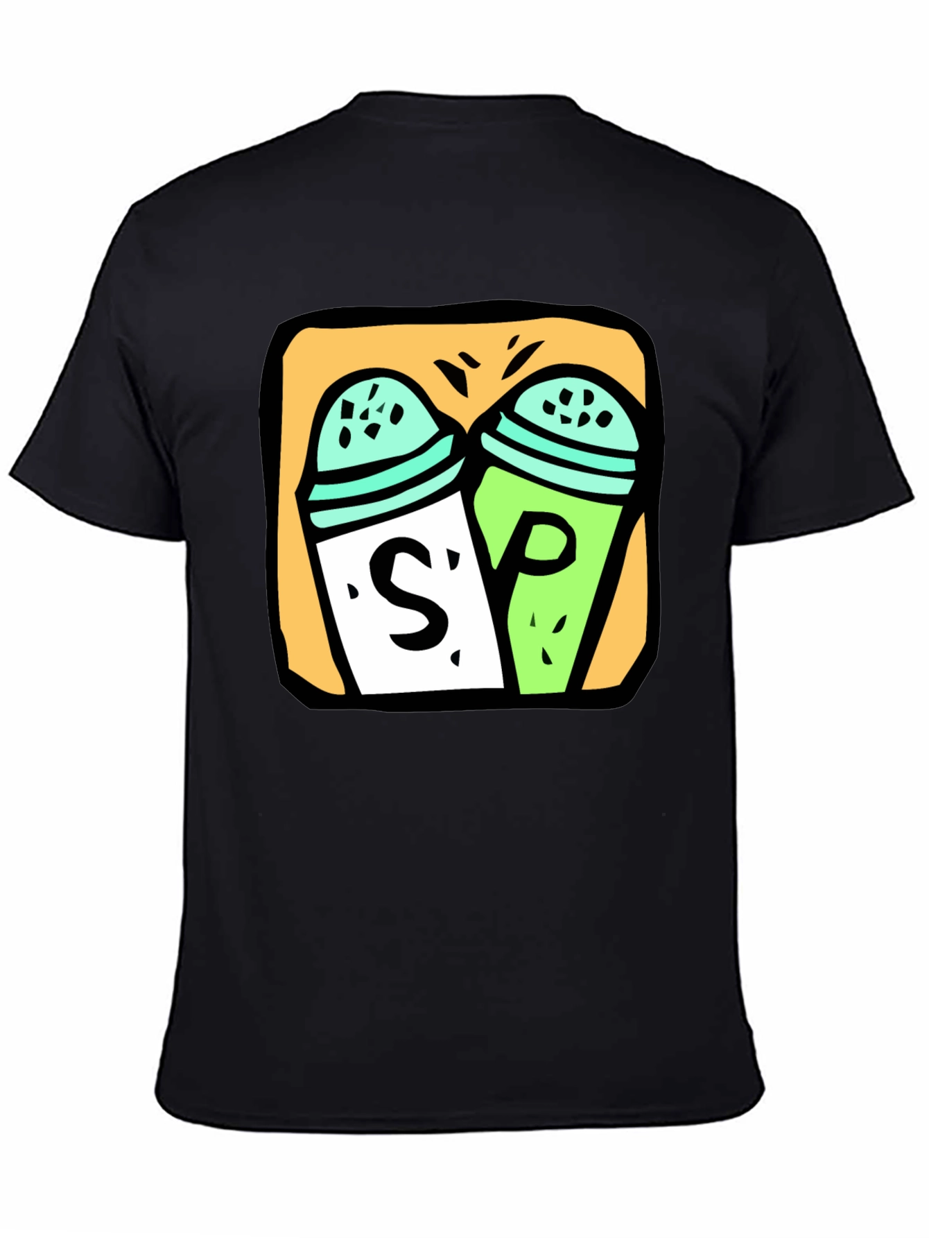 Salt & Pepper Graphic Tee - Black Cotton T-Shirt