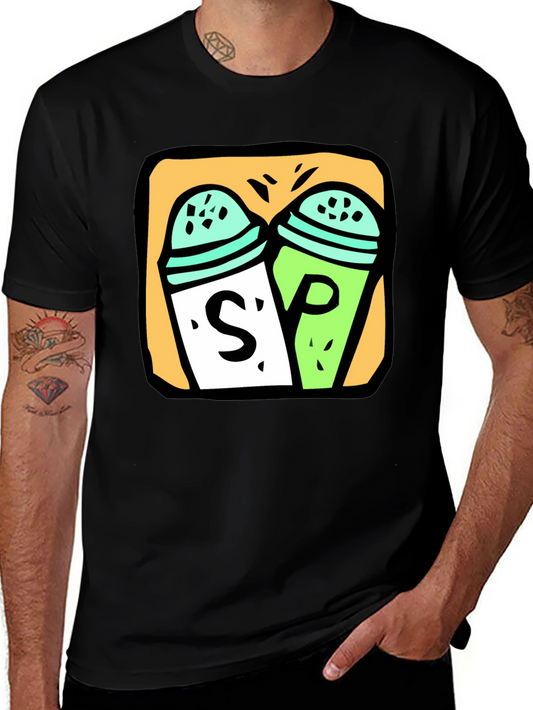 Salt & Pepper Graphic Tee - Black Cotton T-Shirt