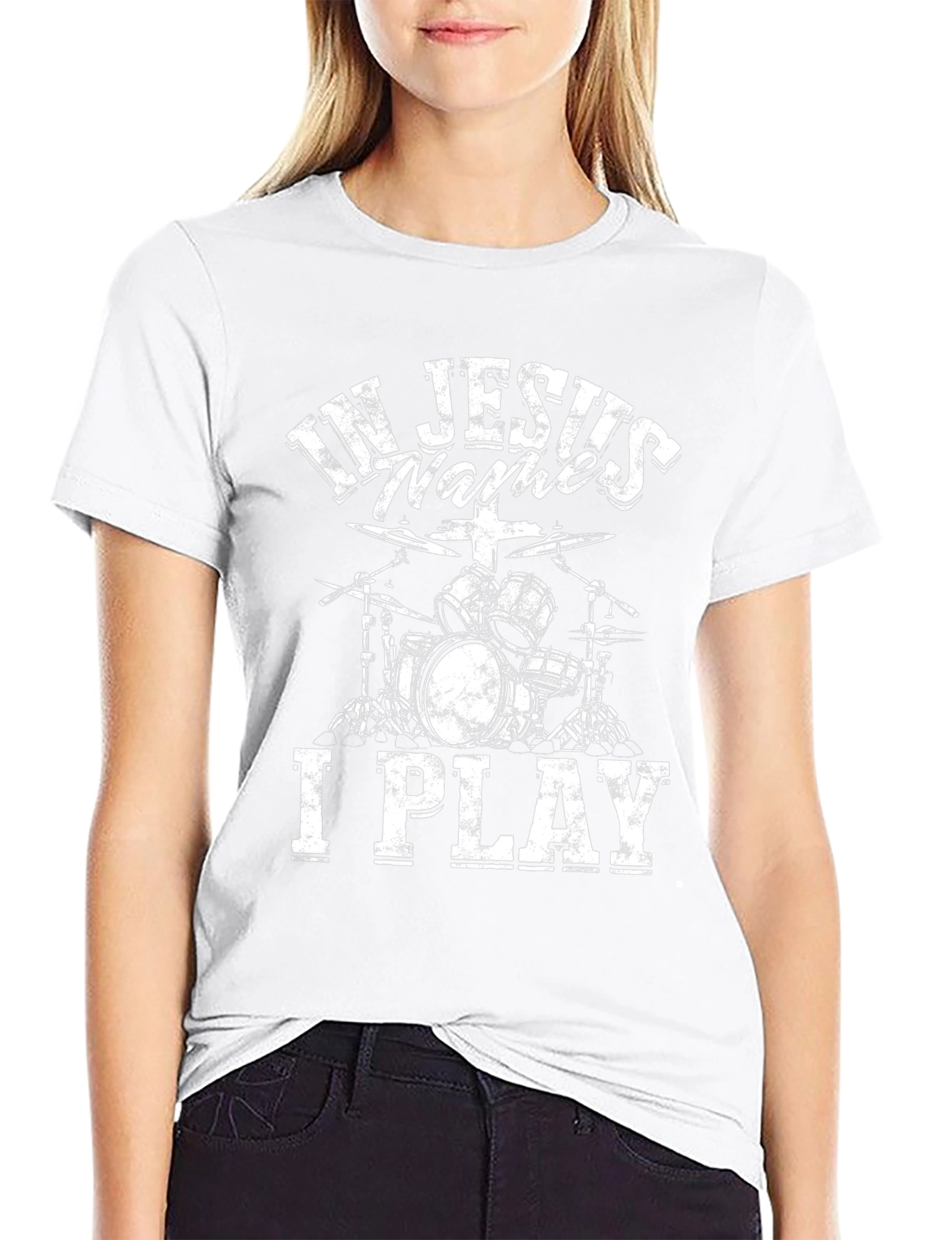 In Jesuss Name I Play Drummer T-Shirt