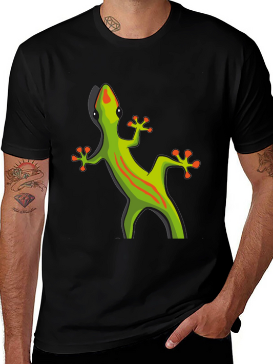 Black T-Shirt with Gecko Graphic