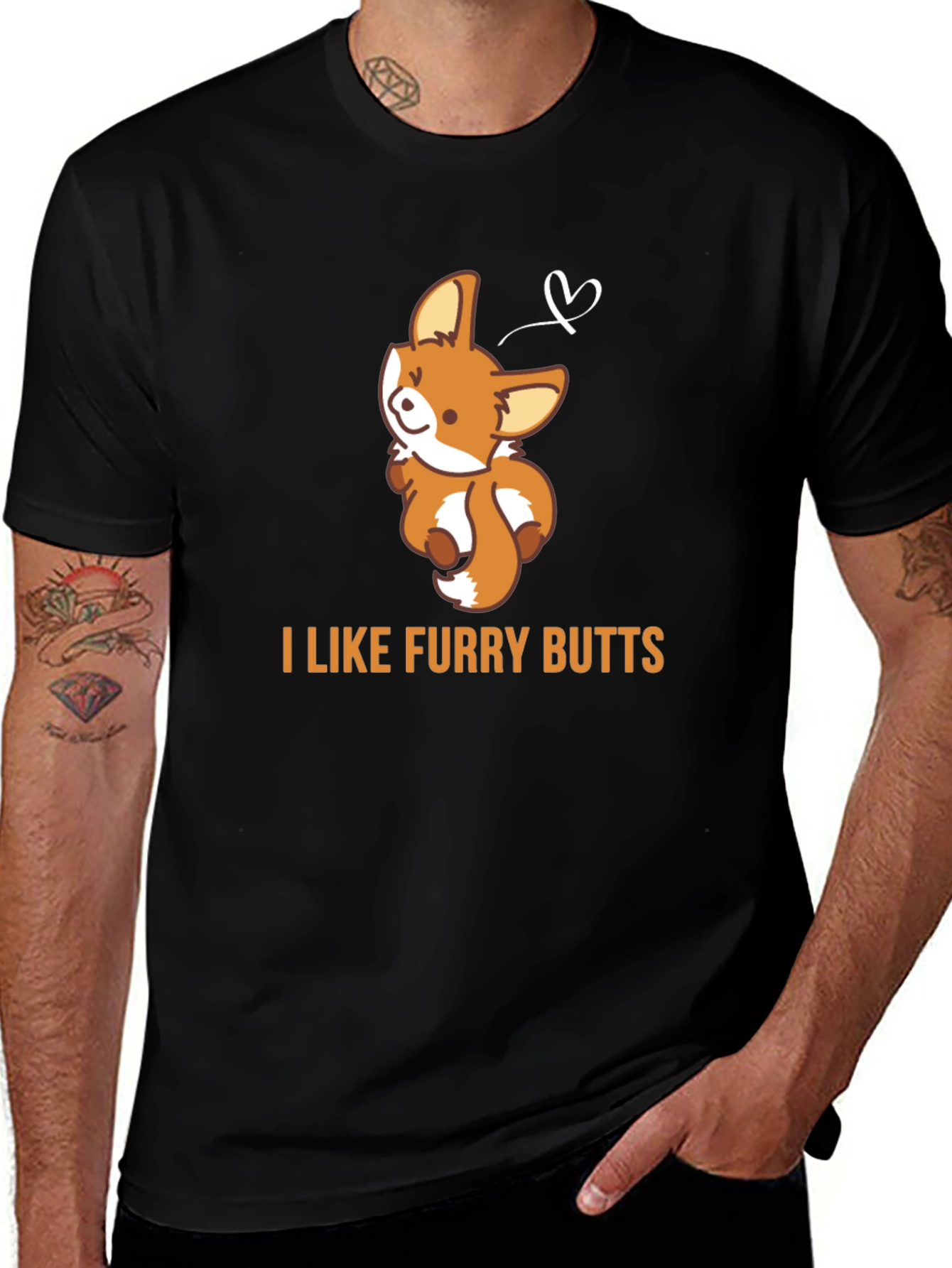 Furry Butts Graphic Tee - Cute Fox Design