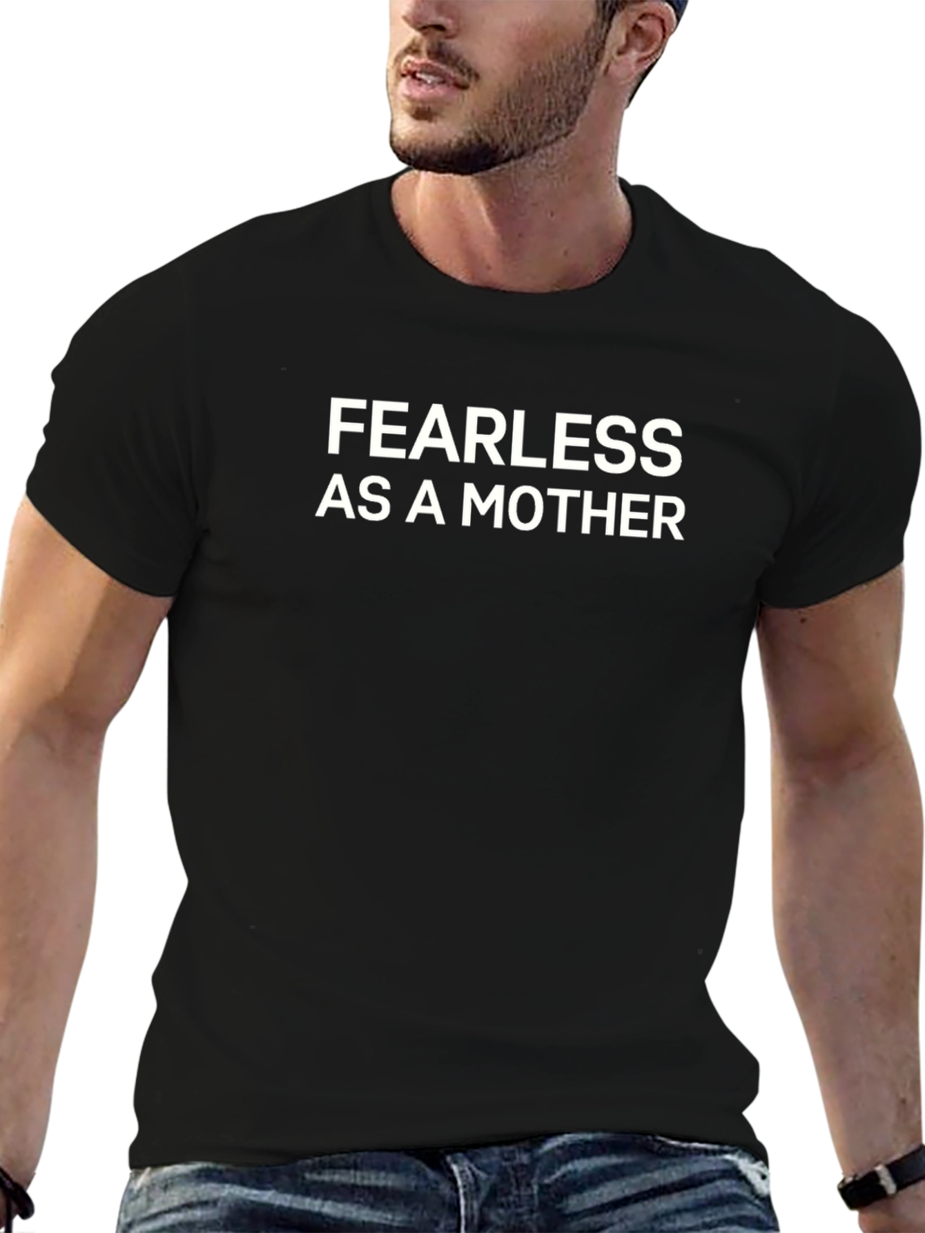 Fearless Mother Graphic Tee - Black Crew Neck