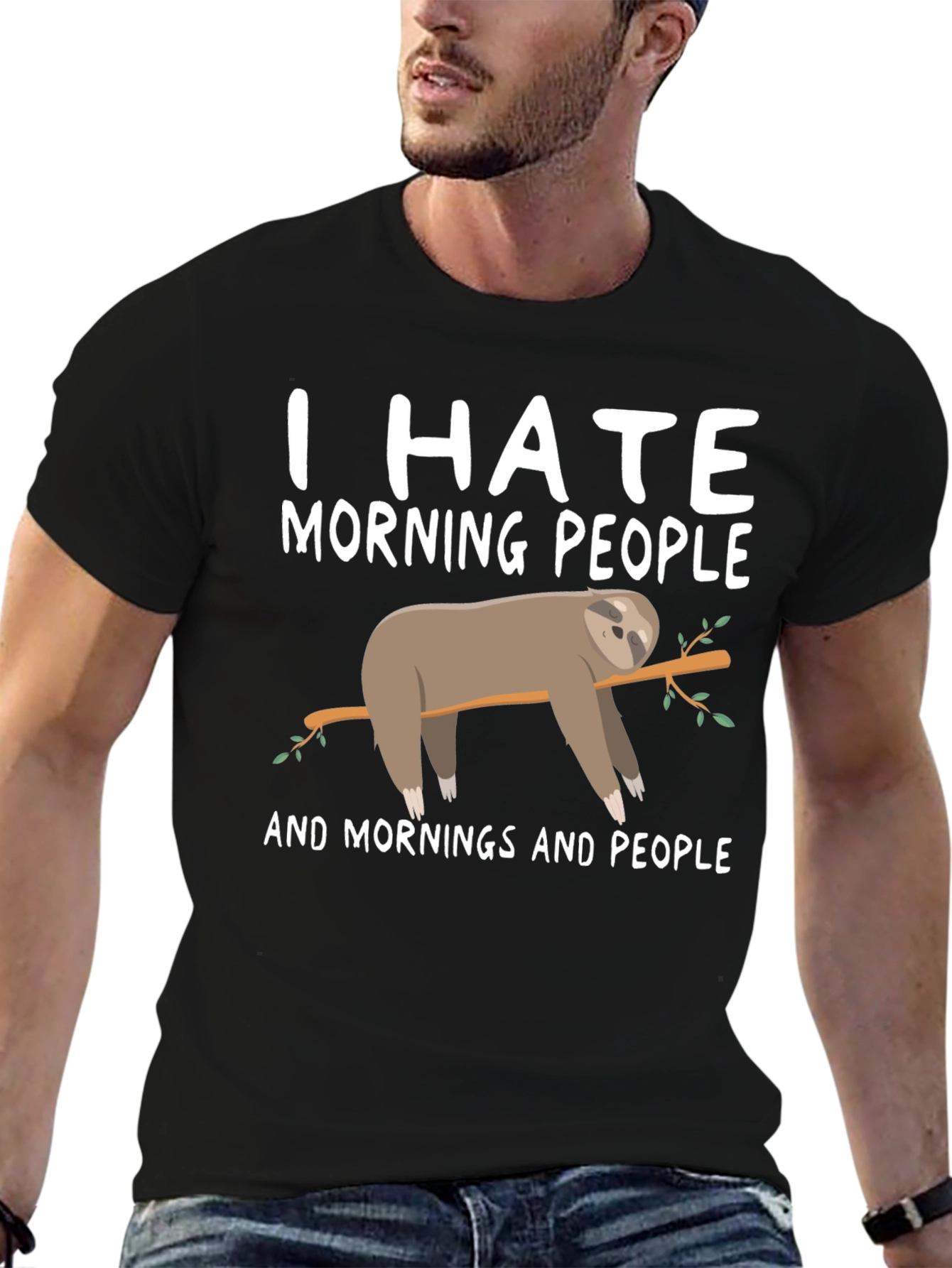 I Hate Morning People Sloth Graphic Tee