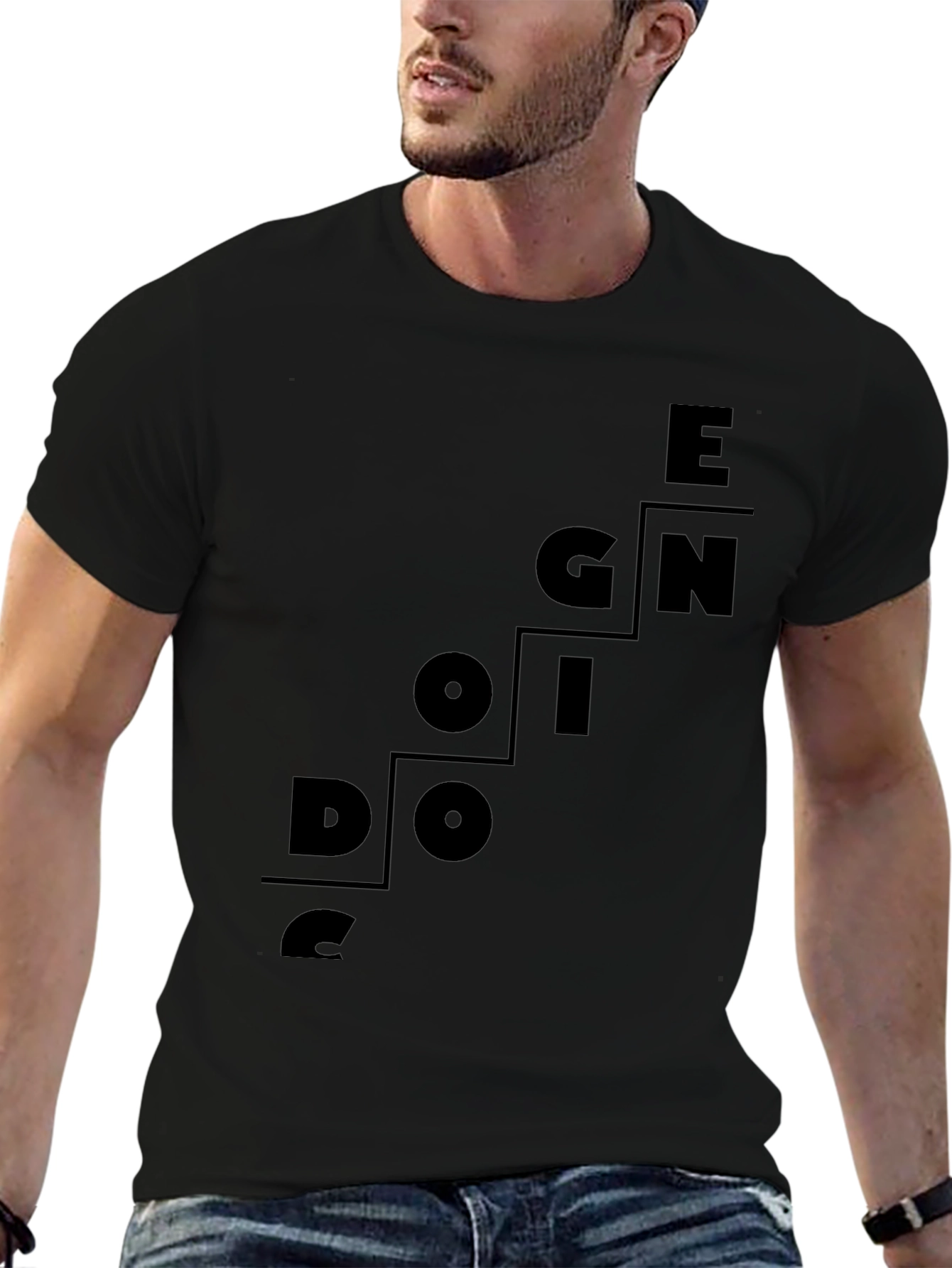 Design Oriented Black T-Shirt