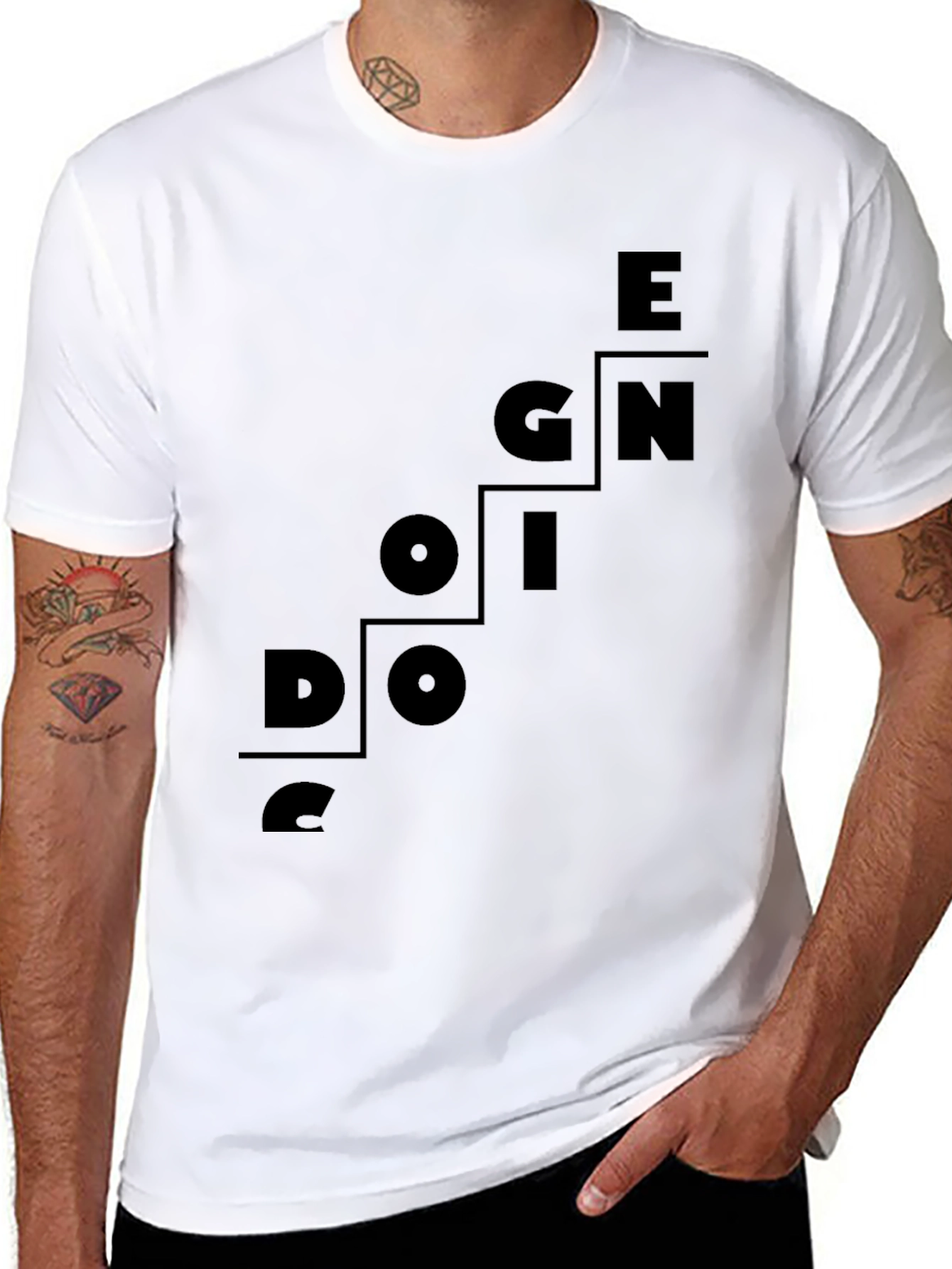 Design Oriented Black T-Shirt