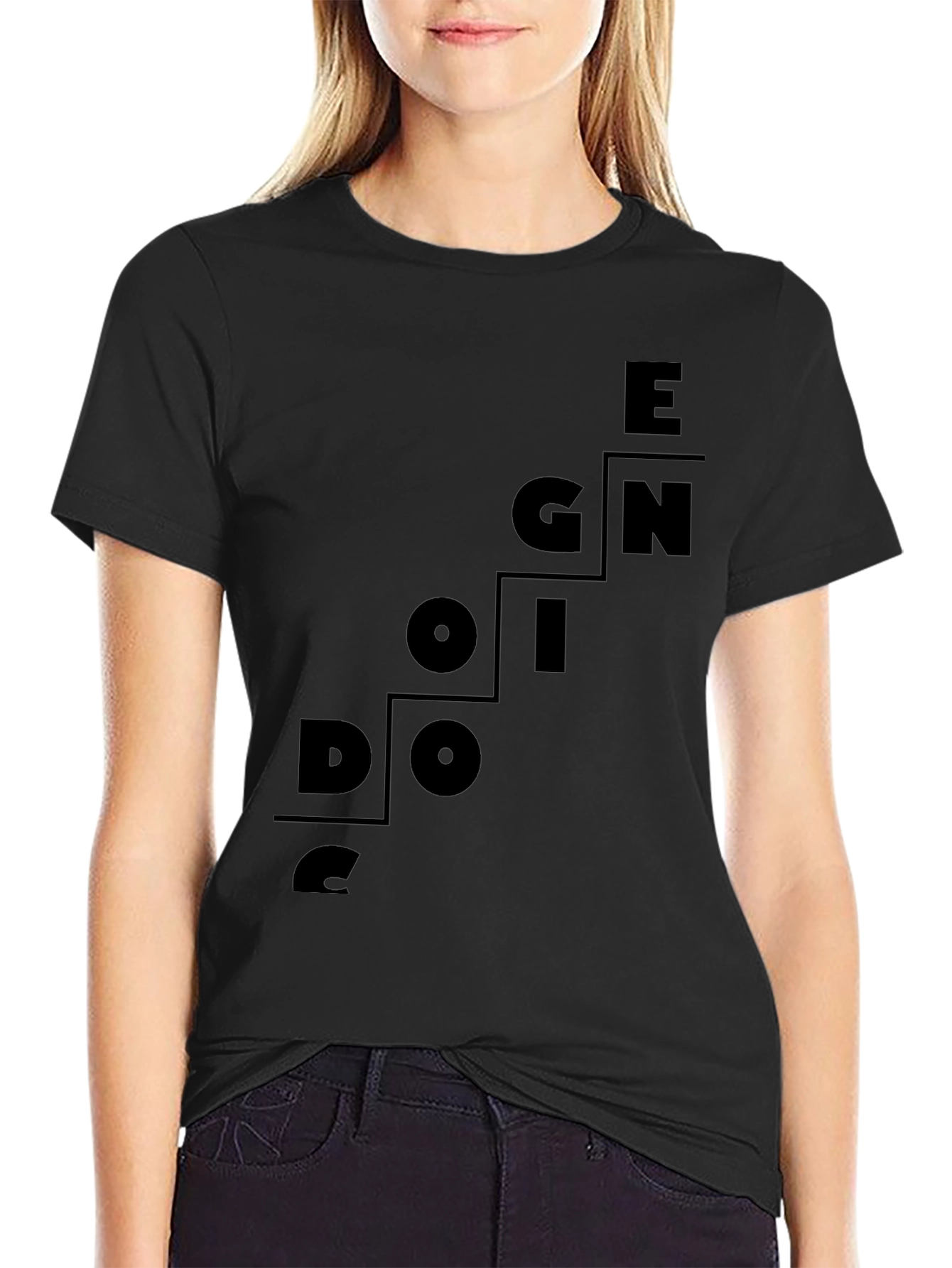 Design Oriented Black T-Shirt