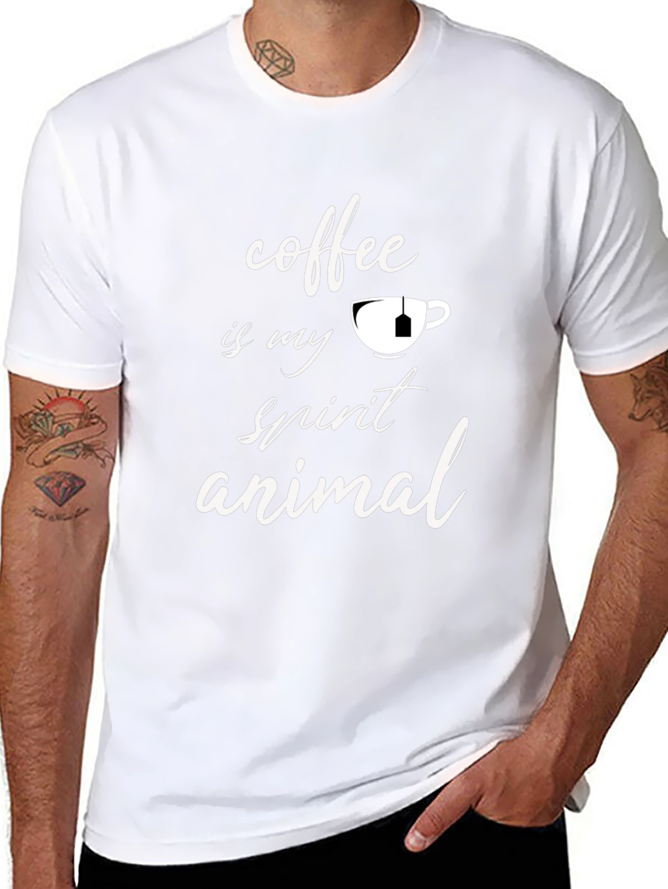 Coffee is My Spirit Animal Black T-Shirt