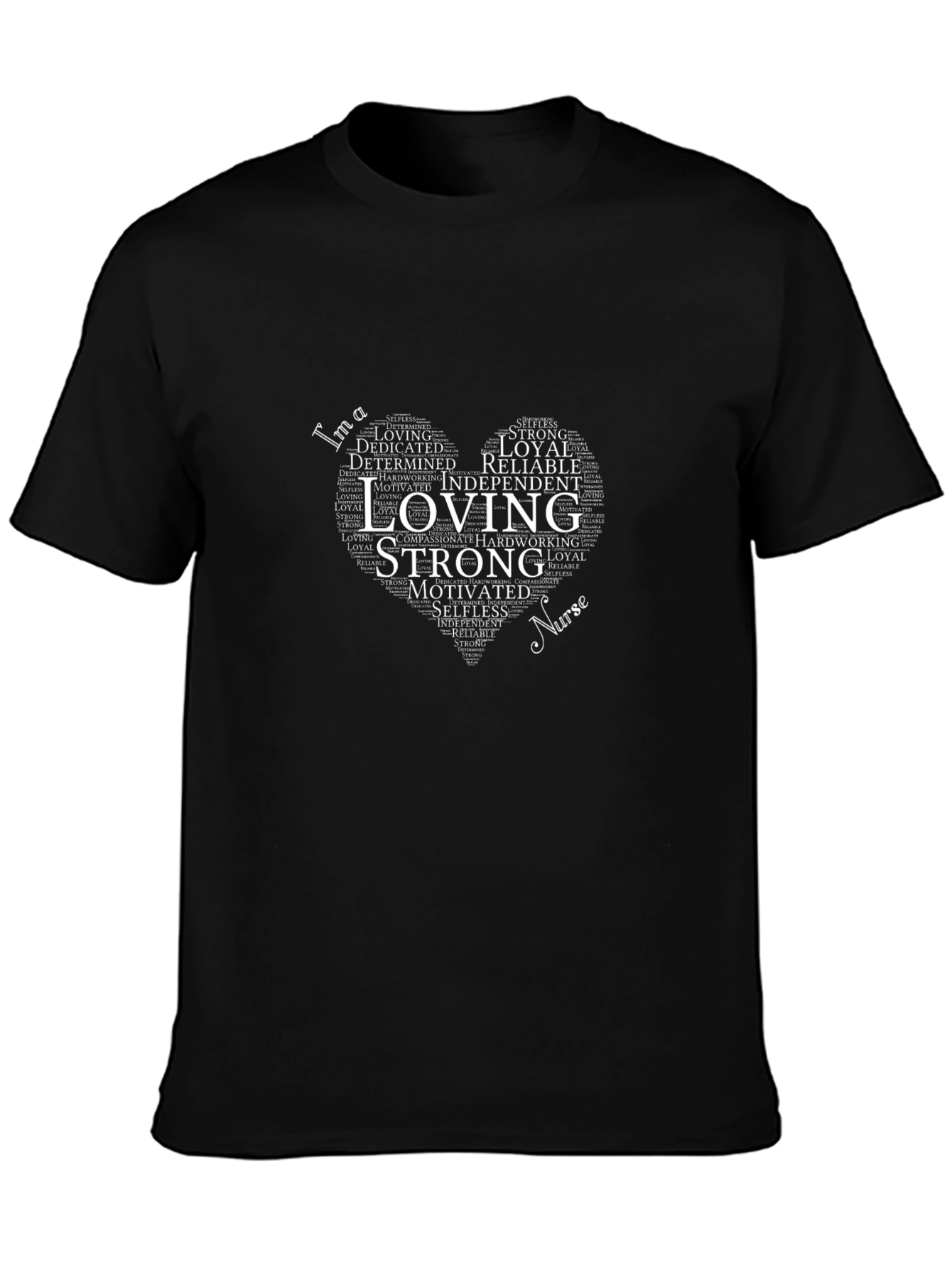 Nurse Heart Word Art Graphic Tee