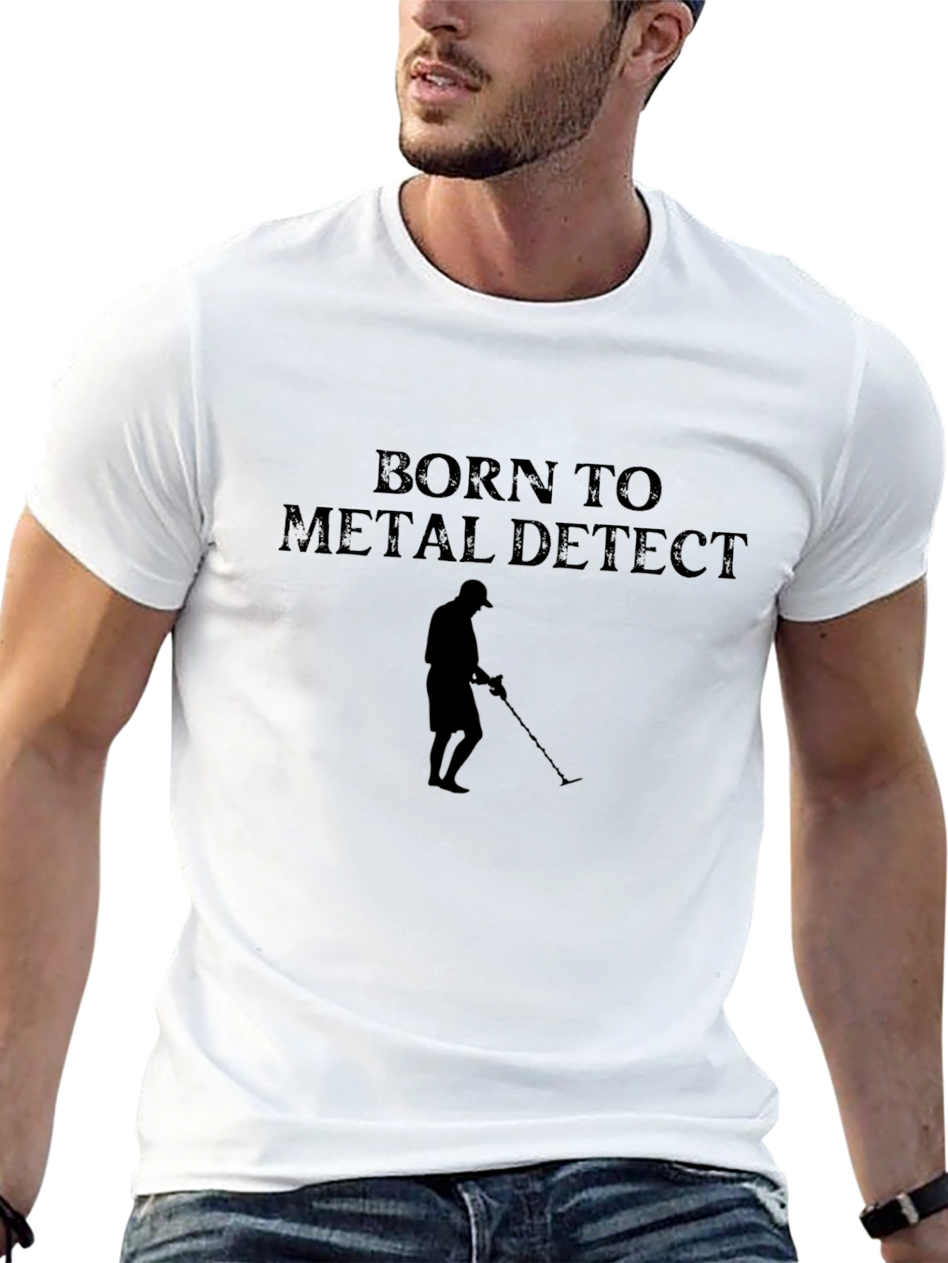 Born to Metal Detect Black Graphic T-Shirt