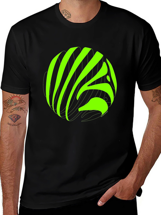 Abstract Neon Graphic Black T-Shirt