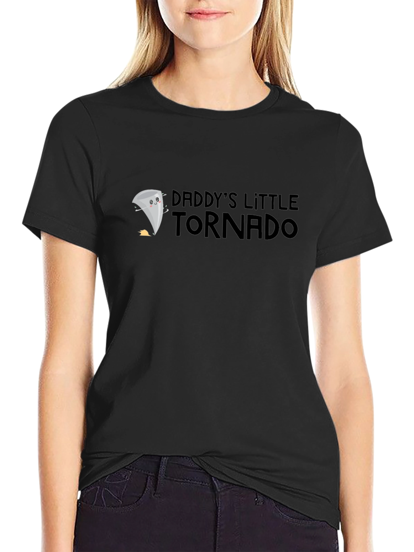 Daddys Little Tornado Black T-Shirt