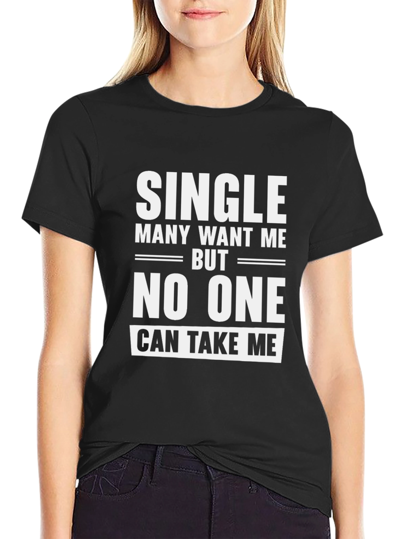 Single Slogan Graphic Tee - Black