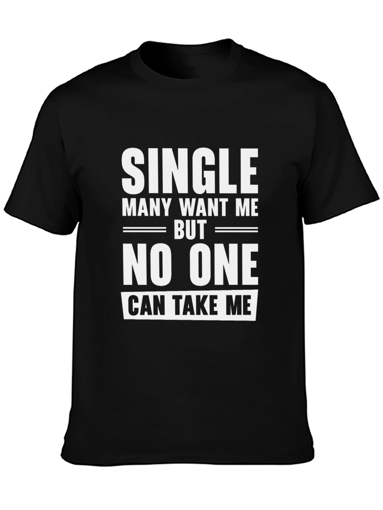 Single Slogan Graphic Tee - Black
