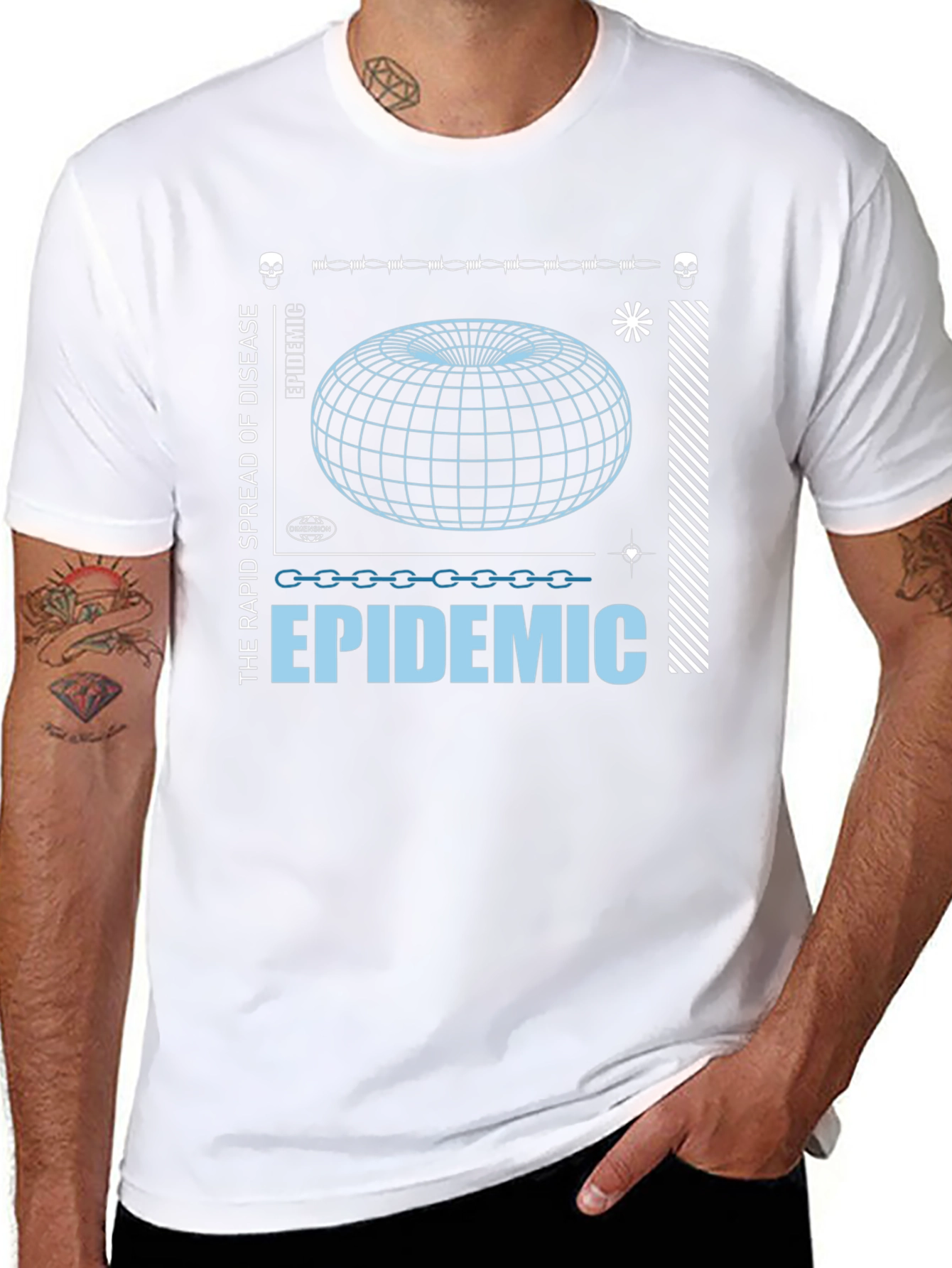 Epidemic Graphic Print Black T-Shirt