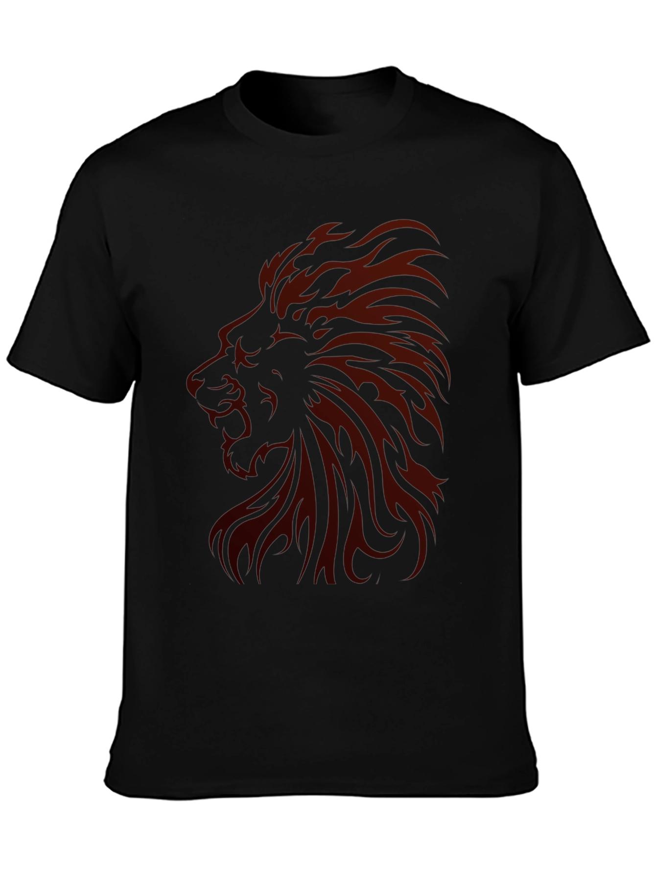 Lion Graphic Print Mens Black T-Shirt