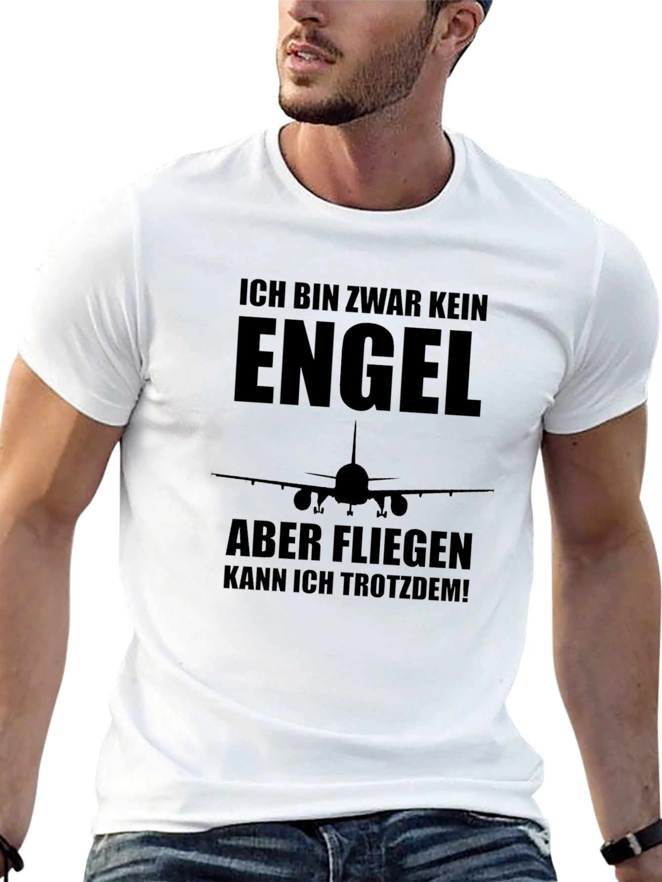 Ich Bin Zwar Kein Engel Funny Pilot T-Shirt