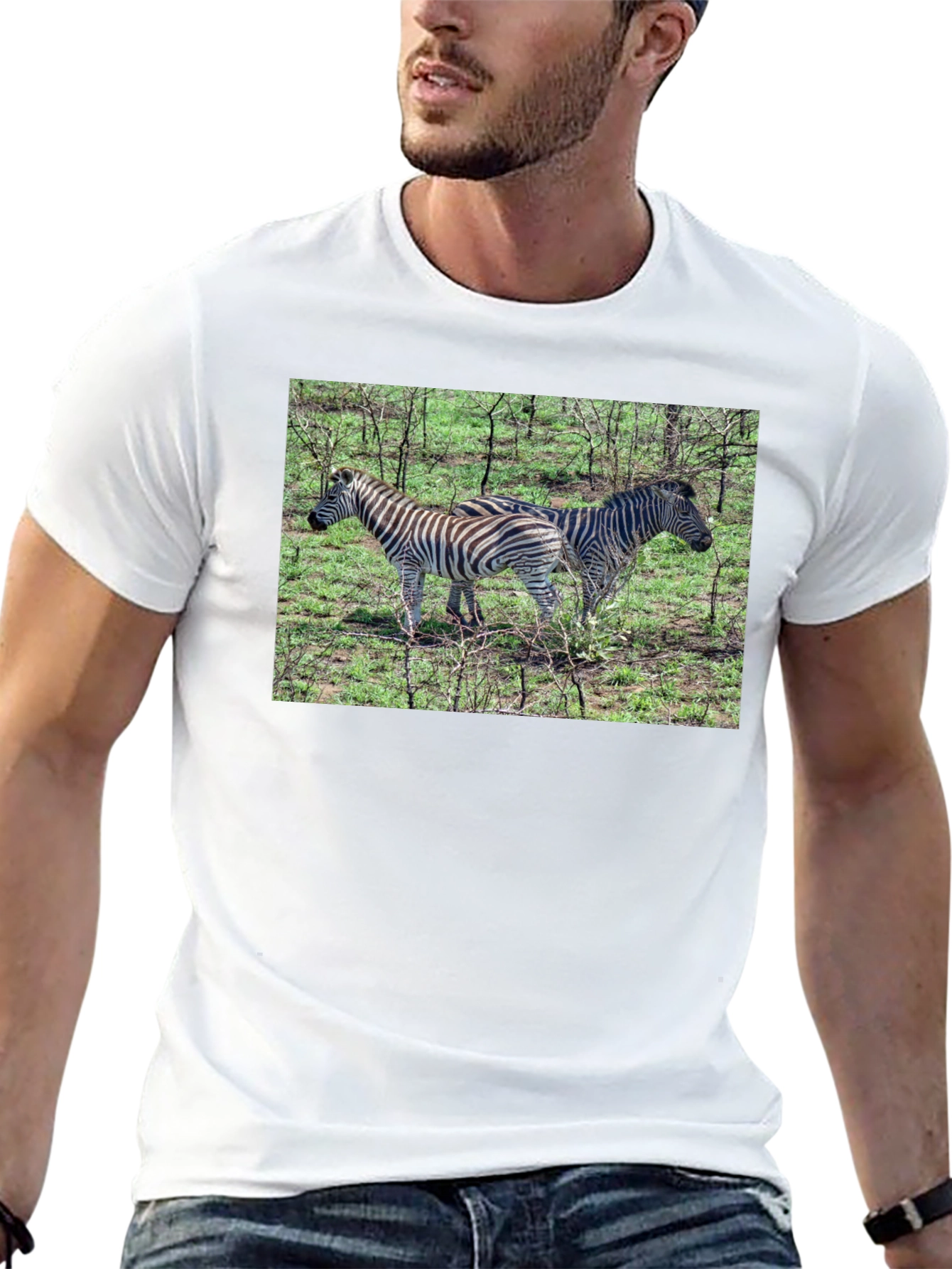 Zebra Print Crew Neck T-Shirt