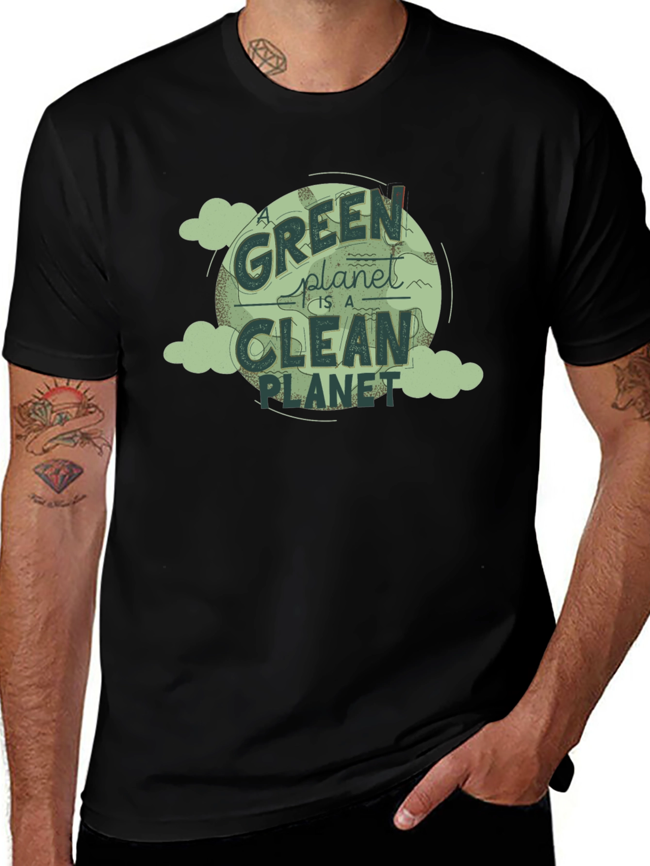 Green Planet Clean Planet Graphic Tee