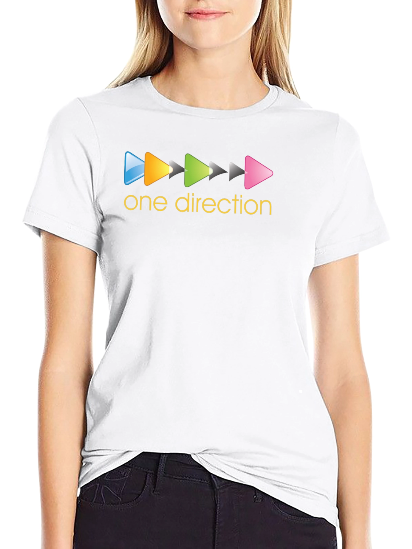 One Direction Play Button Black T-Shirt