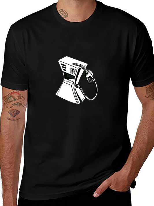 Gas Pump Graphic Tee - Cool Design Black T-Shirt