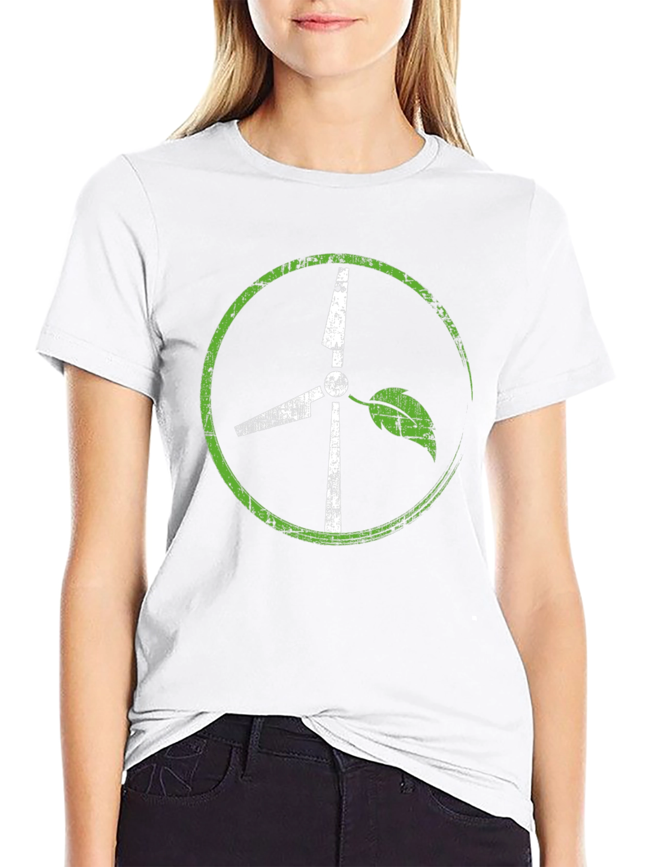 Eco-Friendly Wind Turbine Graphic T-Shirt