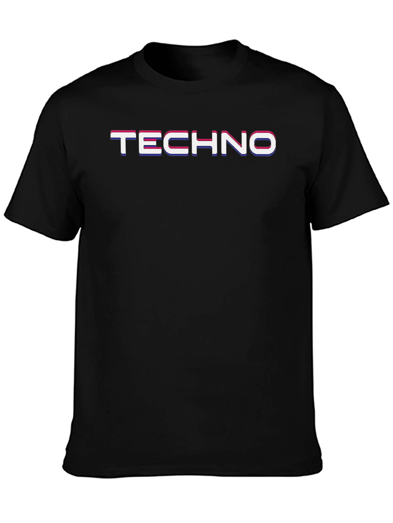 Mens Black TECHNO Graphic Tee